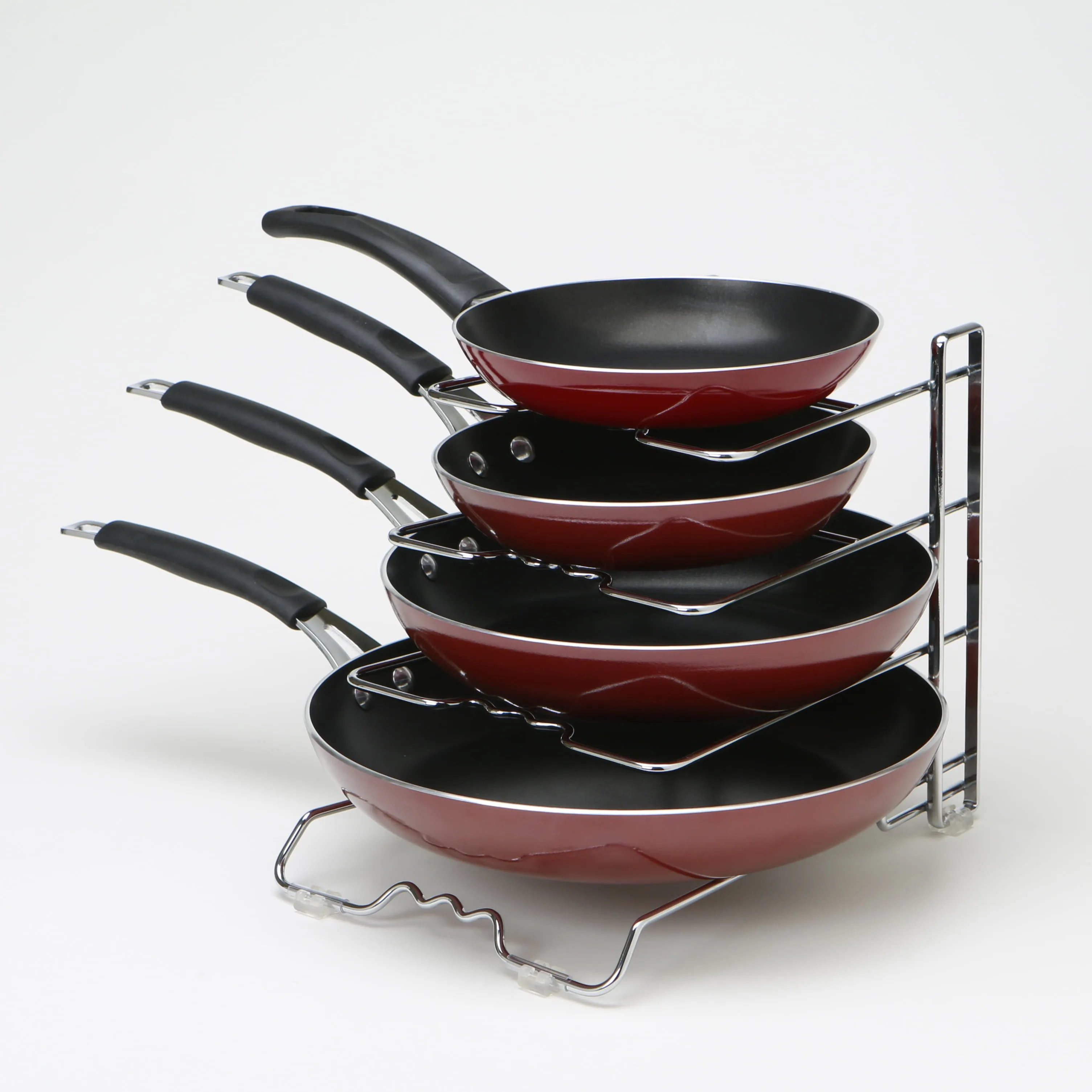 4-Tier Pan Organizer Rack - Chrome - Image 2