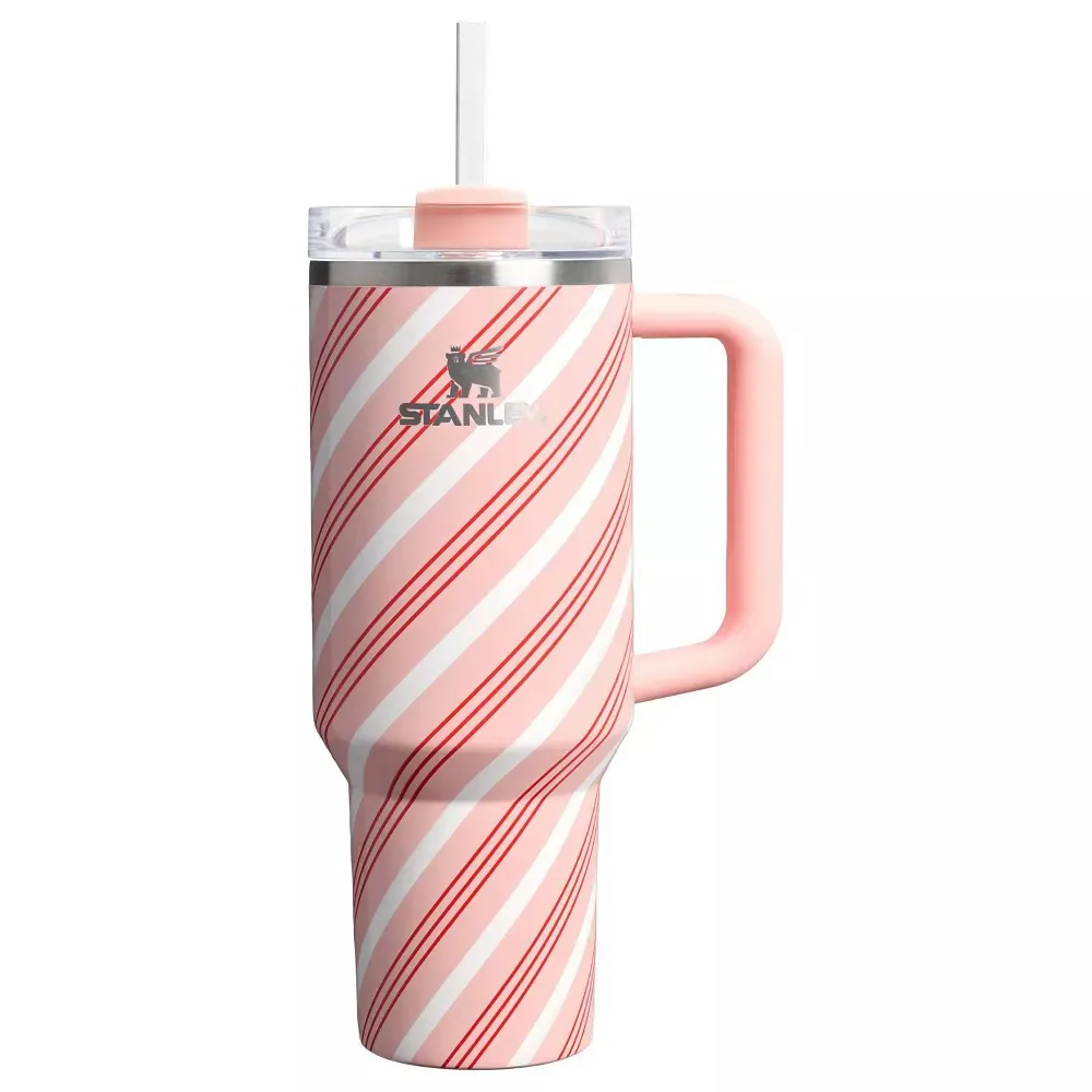 40 oz Insulated Stainless Steel Tumbler - Pink Stripe