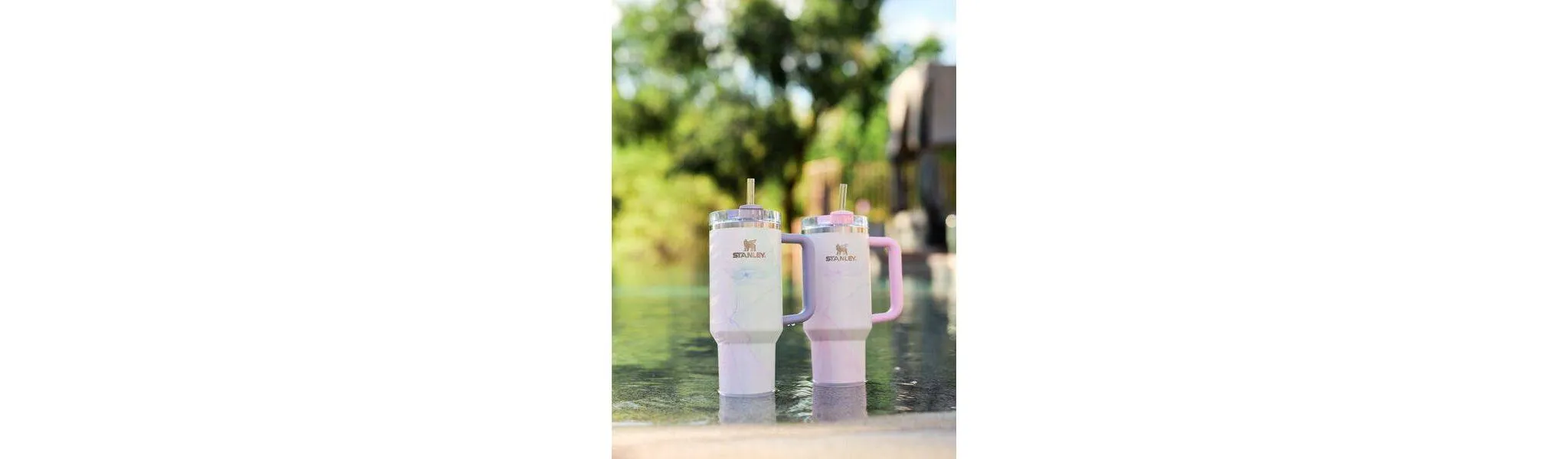 40 oz Stainless Steel H2.0 FlowState Quencher Tumbler - Watercolor Tulle - Image 4