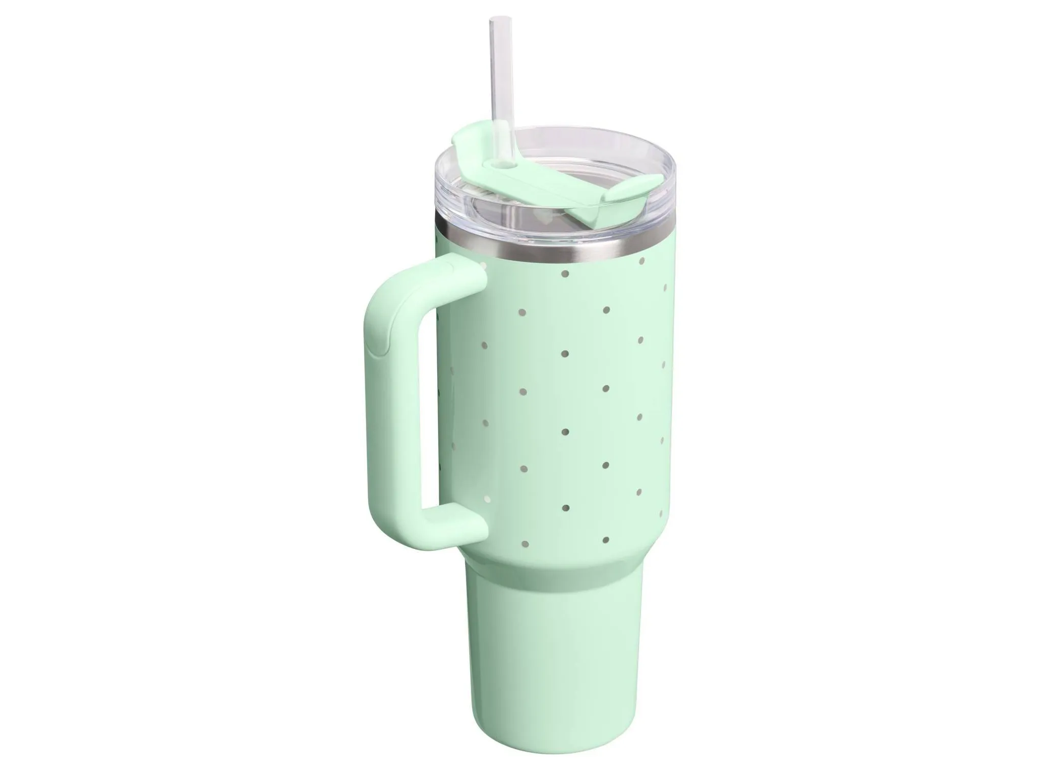 40 oz Stainless Steel Quencher Tumbler - Peppermint Polka Dot - Image 2