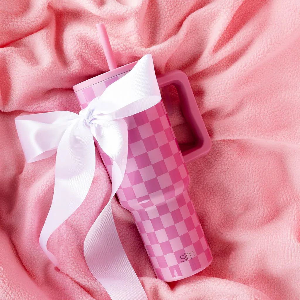 40oz Checkmate Trek Straw Tumbler - Pink - Image 3