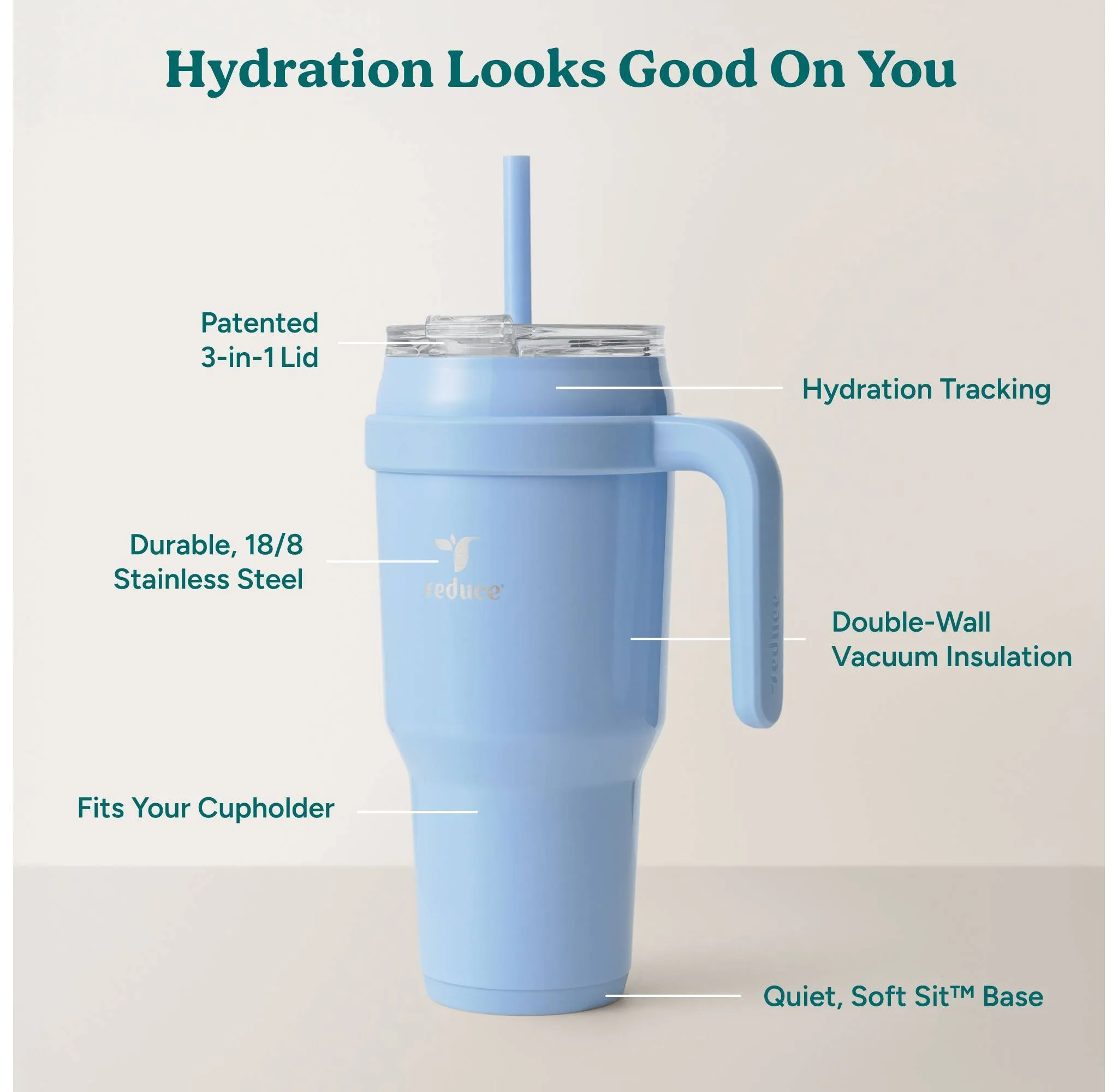 40oz Cold1 Vacuum Insulated Stainless Steel Straw Tumbler Mug Glacier: Dishwasher-Safe, Portable Drinkware - Image 5