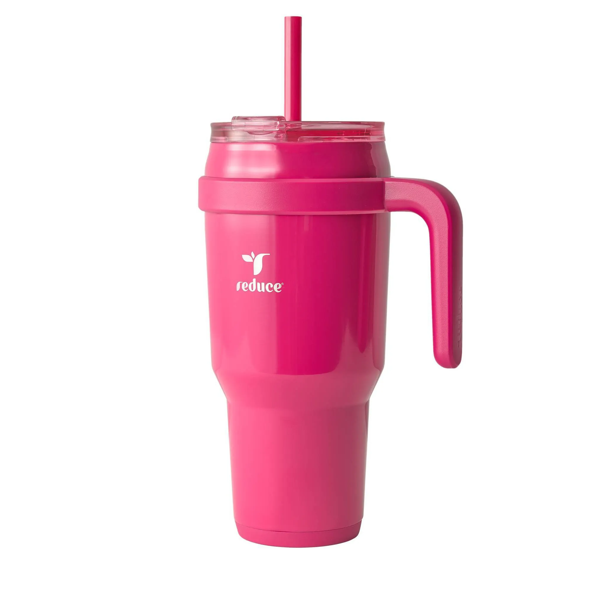 40oz Vacuum Insulated Stainless Steel Straw Tumbler Mug- Dark Pink - Image 2