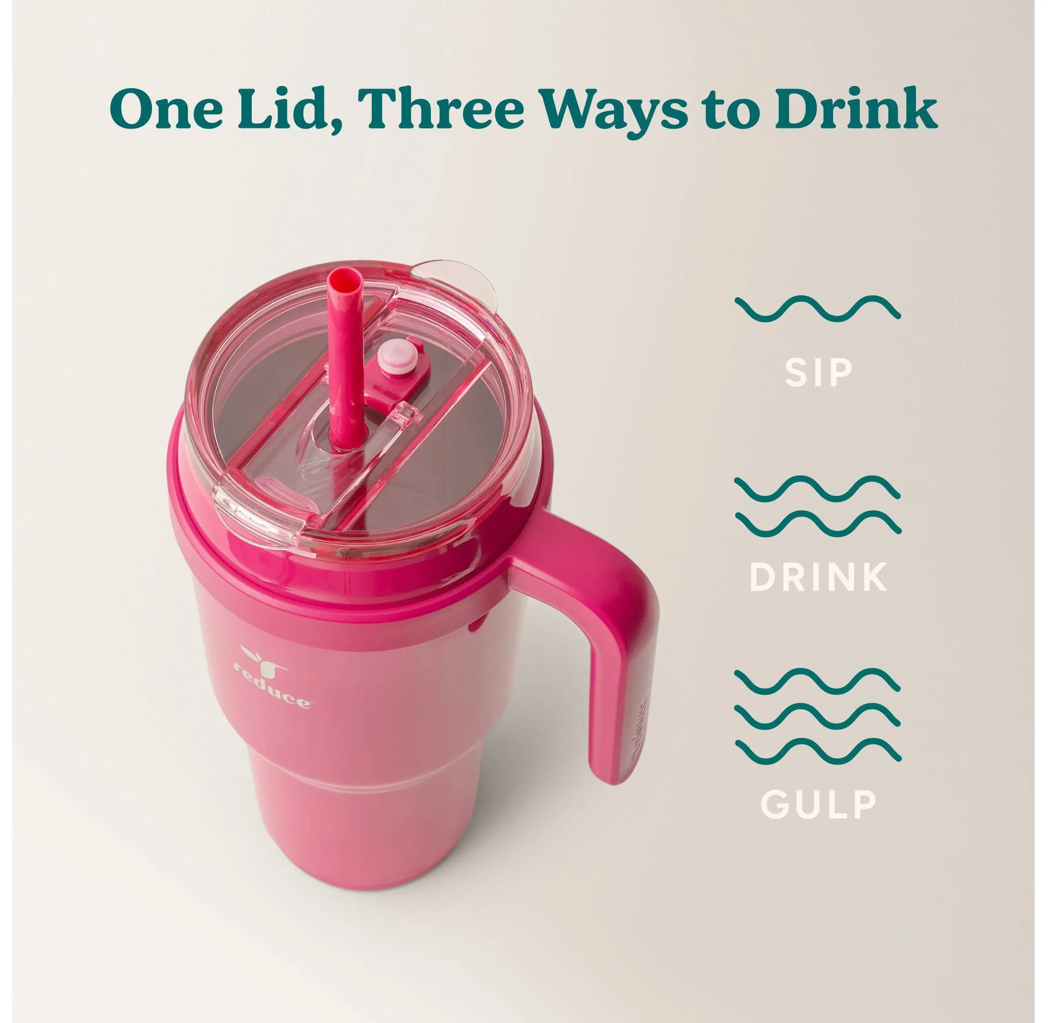 40oz Vacuum Insulated Stainless Steel Straw Tumbler Mug- Dark Pink - Image 5
