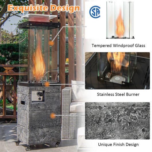 41 000 BTU Propane Patio Heater With Metal Hood-Dark Gray - Image 7