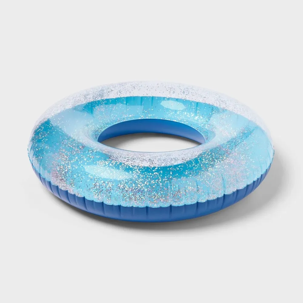 42" Glitter Ring Tube - Light Blue