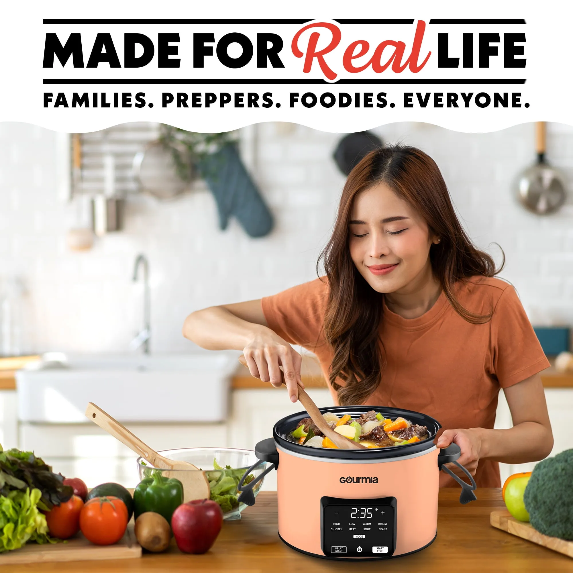 4.5 Quart Programmable Slow Cooker - Peach - Image 2