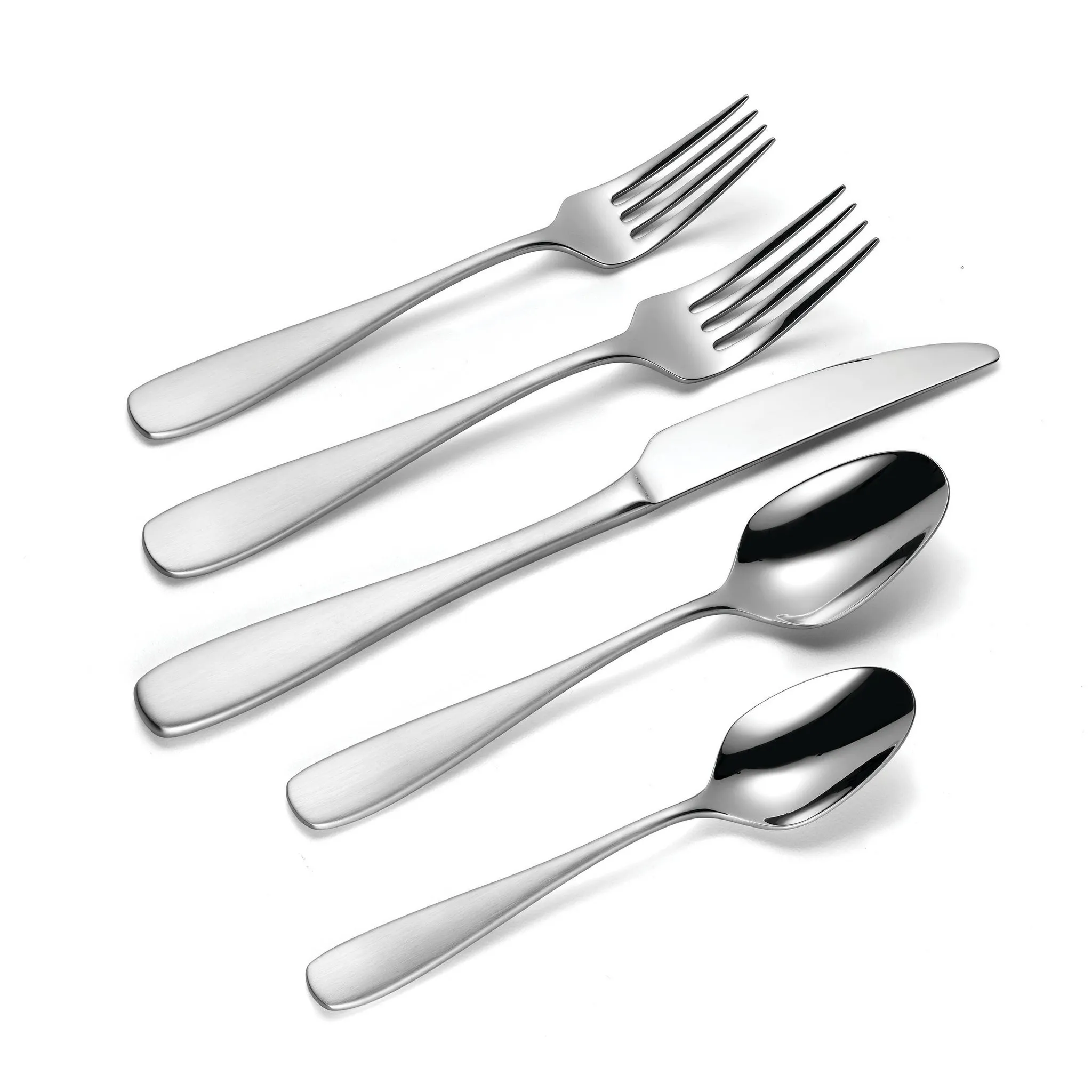 45pc Ainsley Flatware Set: Stainless Steel Silverware, Service for 8, Dishwasher-Safe, Includes Serving Utensils - Image 2
