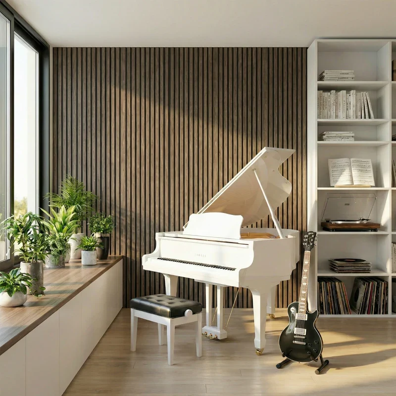 47" x 24" Wood Panels for Wall, 4 Pack Acoustic Panels, Sound Absorbing Slat Wall for Wall Decor, Home, Walnut - Image 7