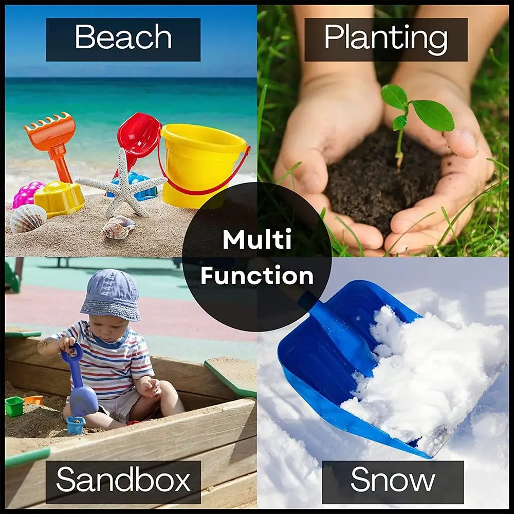 3 Pcs Large 15 Inch Beach Shovel Toy Set - Heavy Duty Plastic Sand Shovels for Kids, Ideal for Ages 3-10 and Outdoor Summer Sandbox Play - Image 8