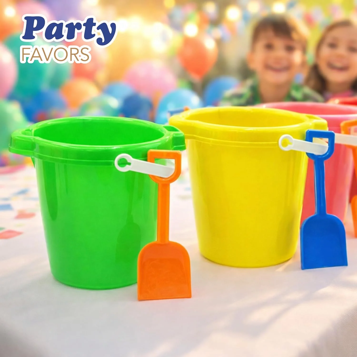 6 Pack Beach Buckets With Shovels – 7.5" Sand Pails & Shovels - Image 9