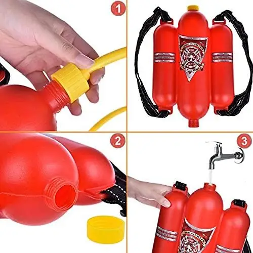 Firefighter Backpack Water Gun Blaster for Kids- Tank With Hose Shooter, Super Water Squirt Suitable for Outdoor Play Boys & Girls, Fireman Pretend Play - Image 6
