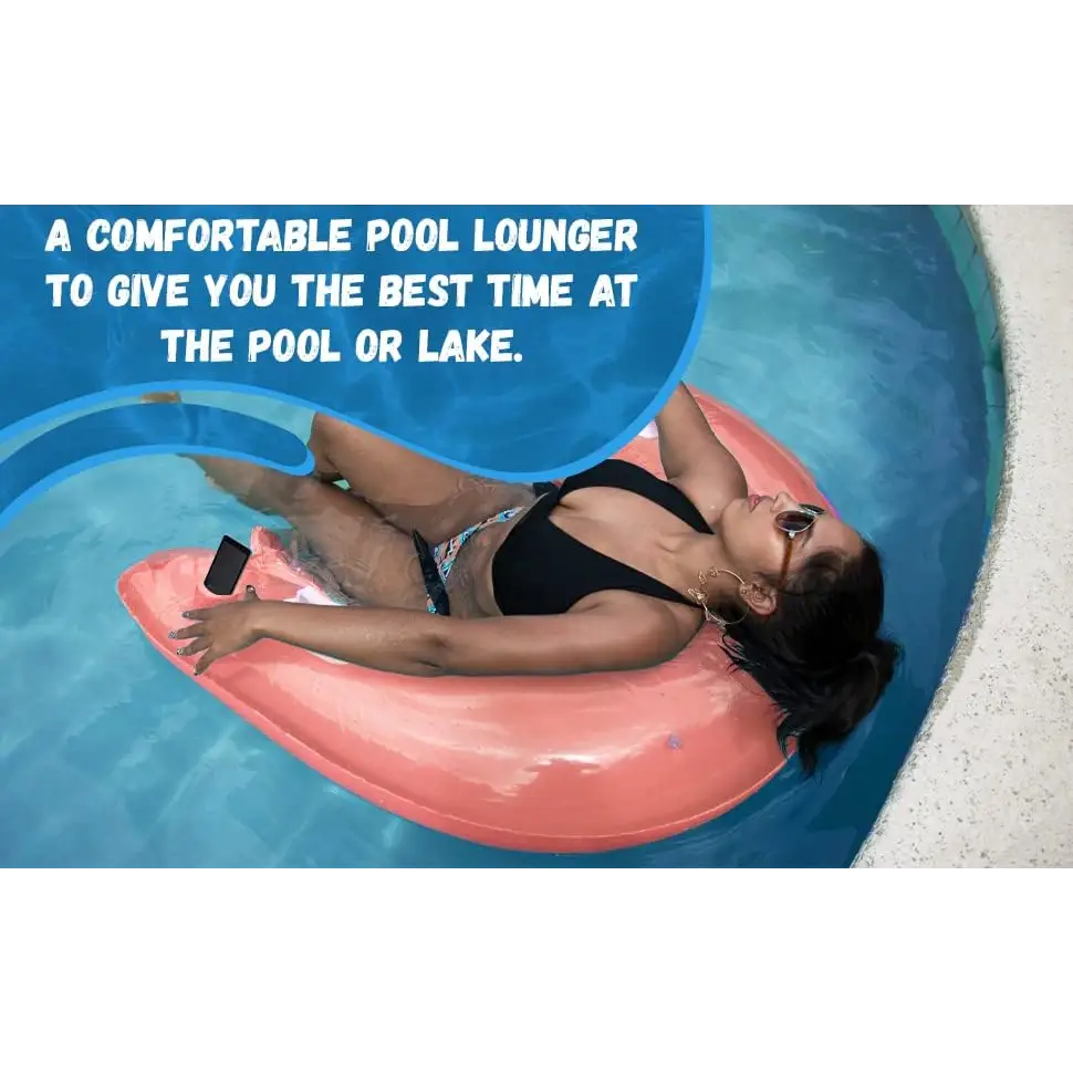 2 Pack Inflatable Pool Chair Float With Drink & Phone Holder - Image 4