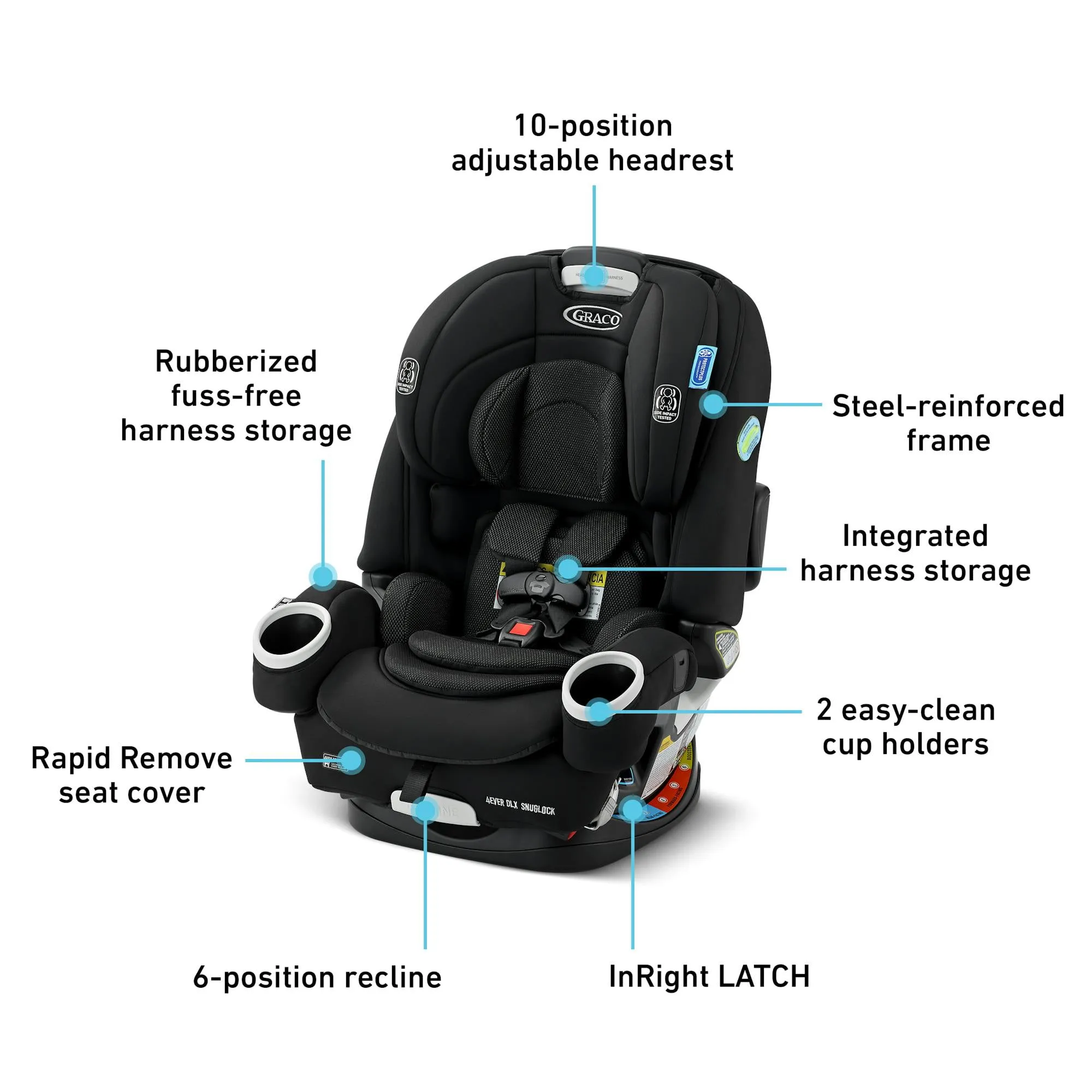 4Ever DLX SnugLock 4-in-1 Convertible Car Seat - Tomlin - Image 3