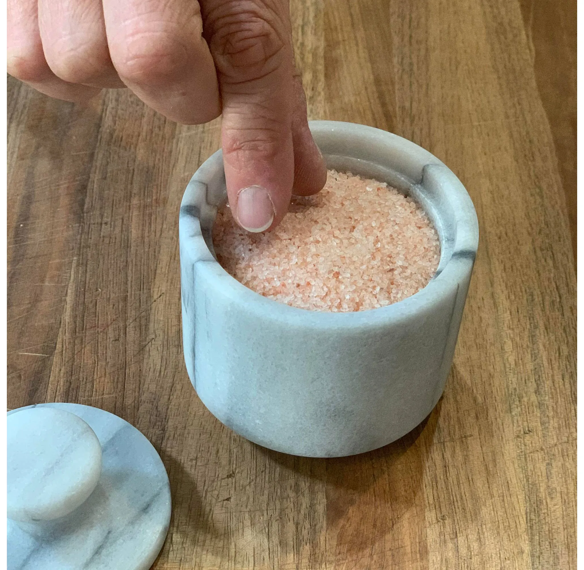 4oz Marble Salt Cellar - White - Image 3