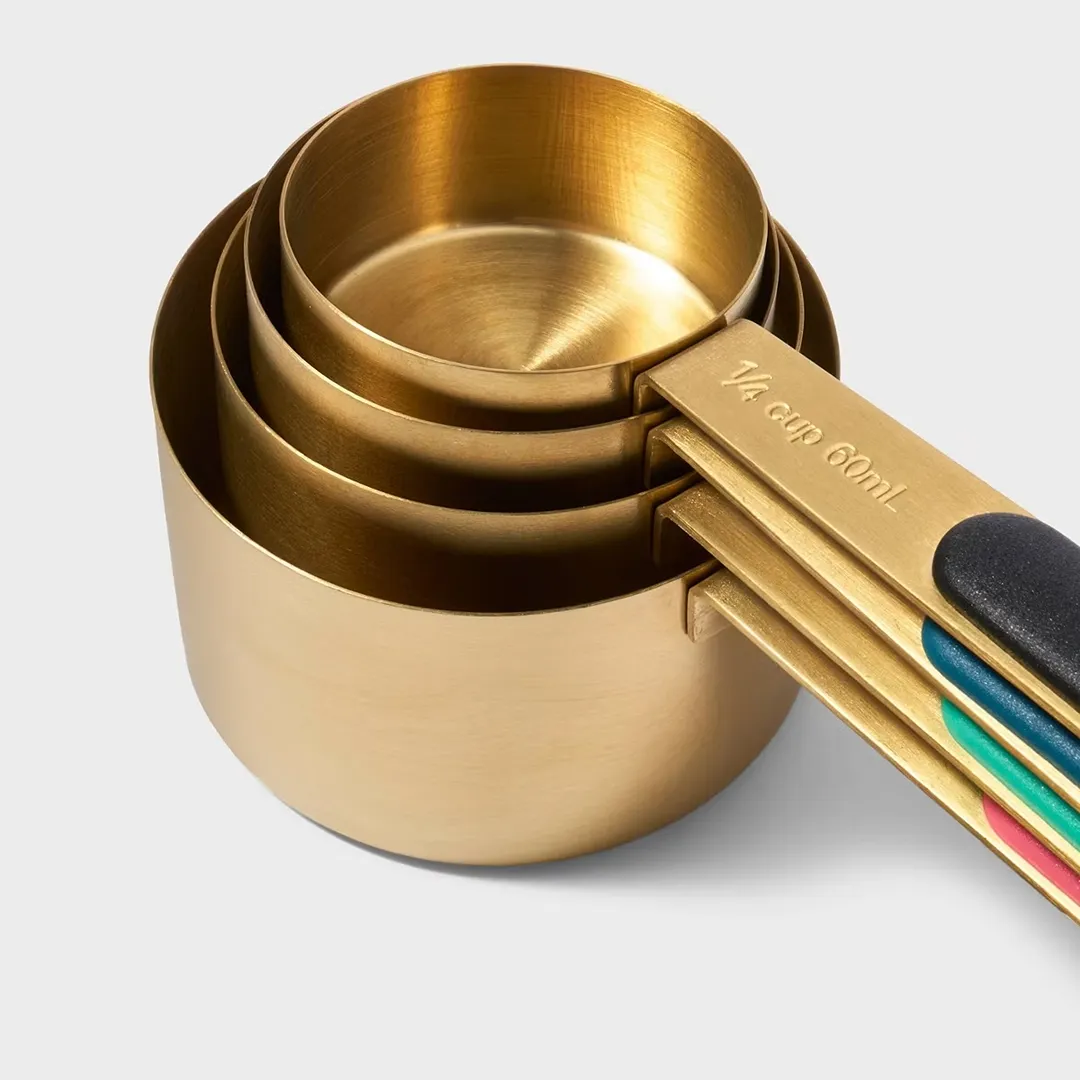 4pc Metal Measuring Cup Set Gold - Tabitha Brown for Target - Image 2