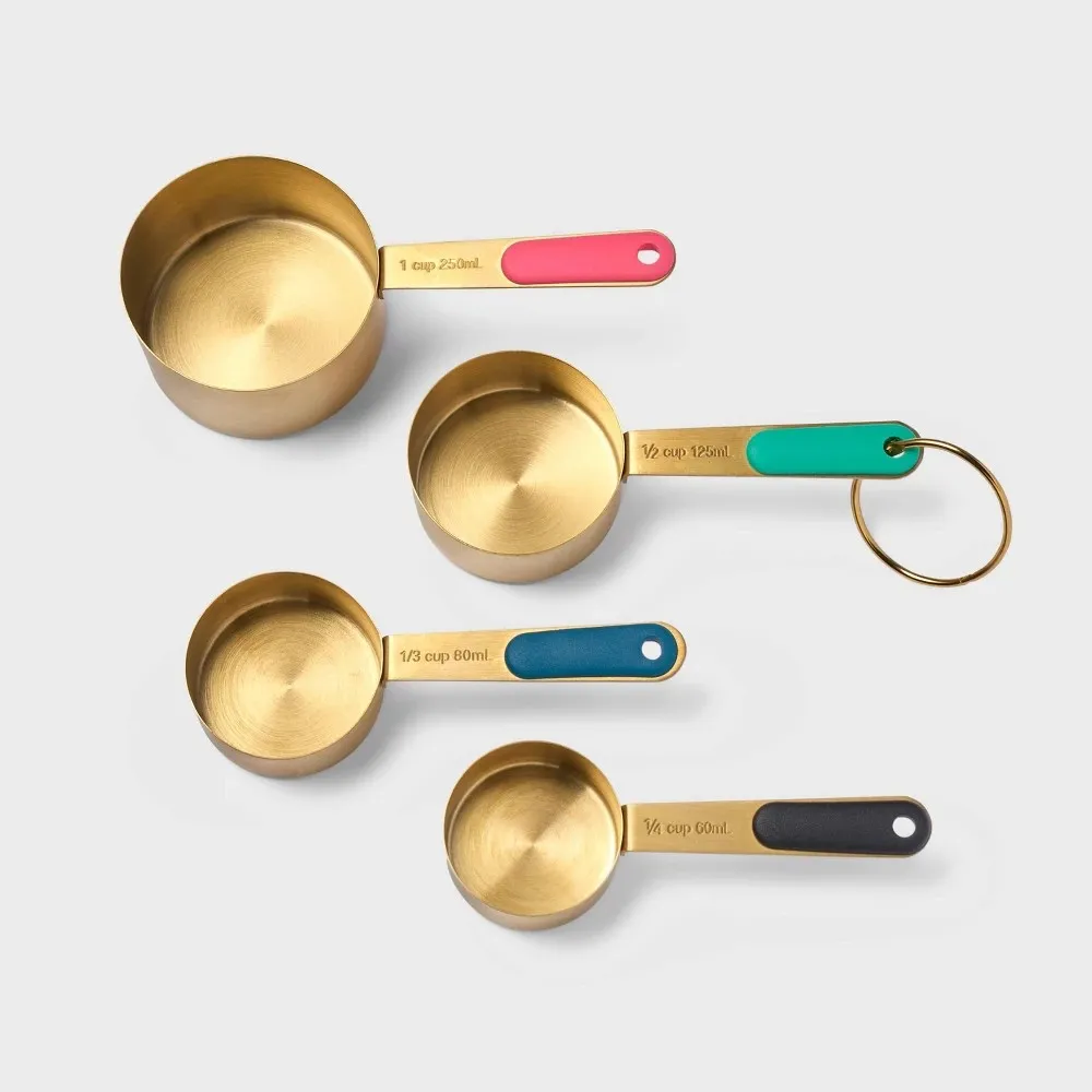 4pc Metal Measuring Cup Set Gold - Tabitha Brown for Target - Image 3