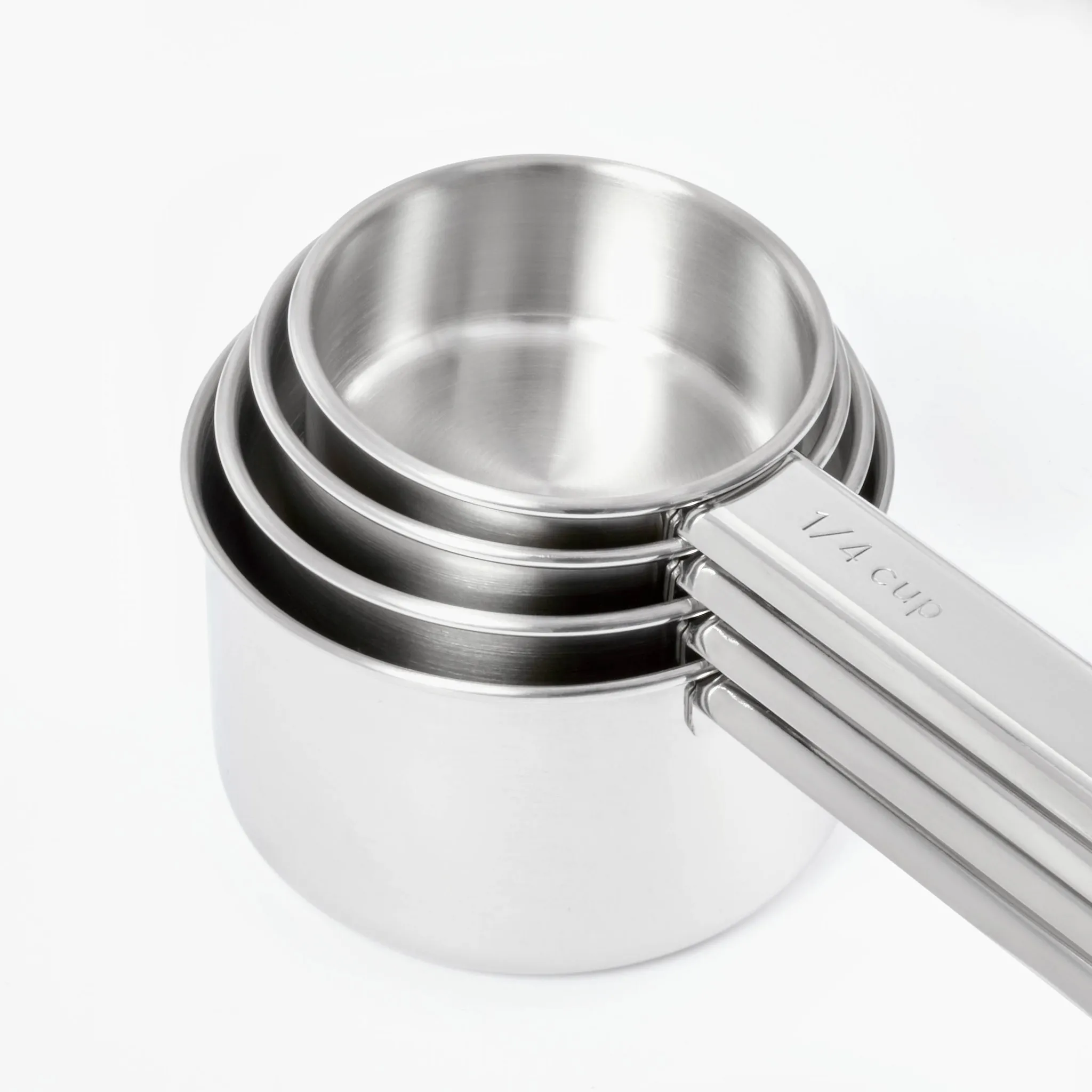 4pc Stainless Steel Measuring Cups Silver - Image 2