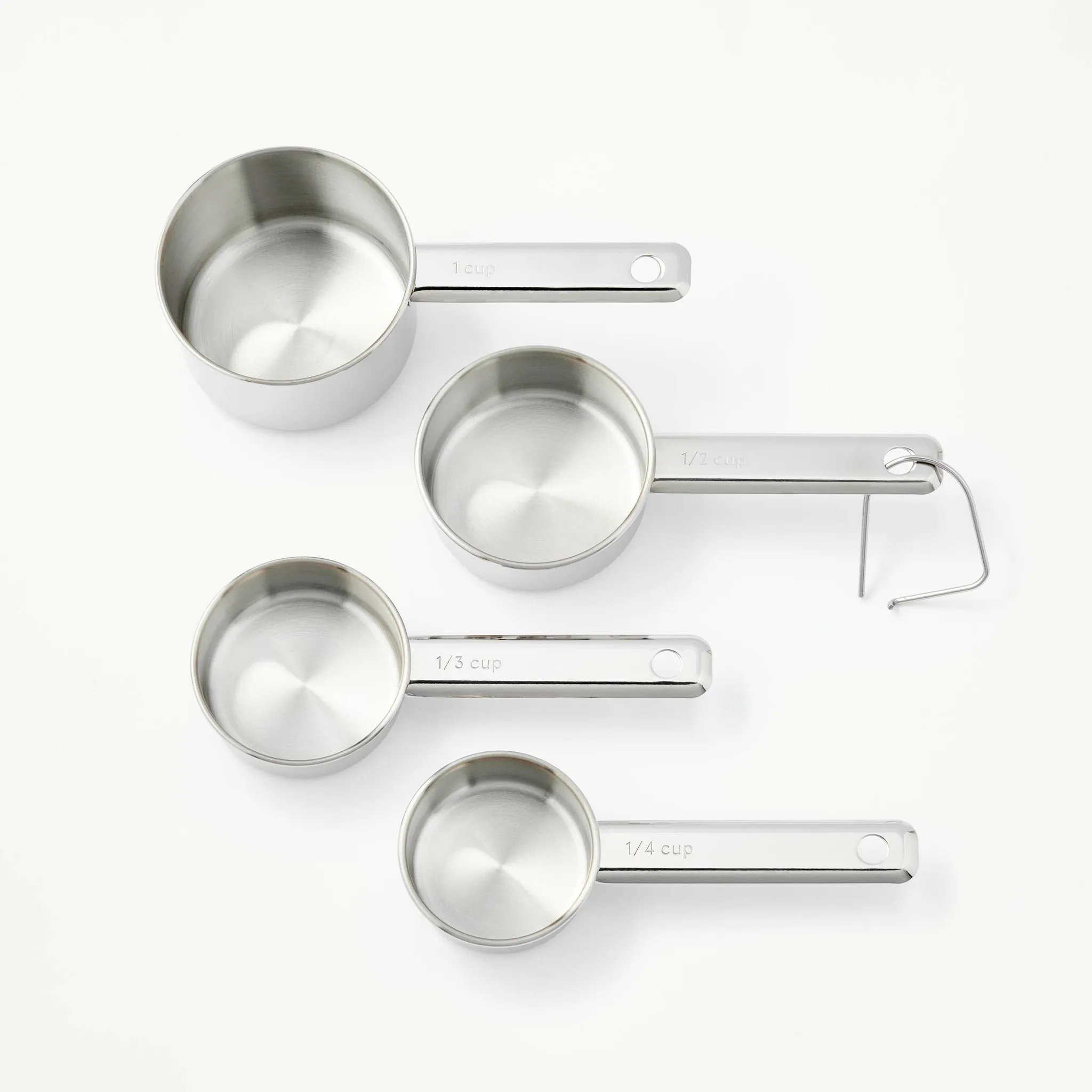 4pc Stainless Steel Measuring Cups Silver