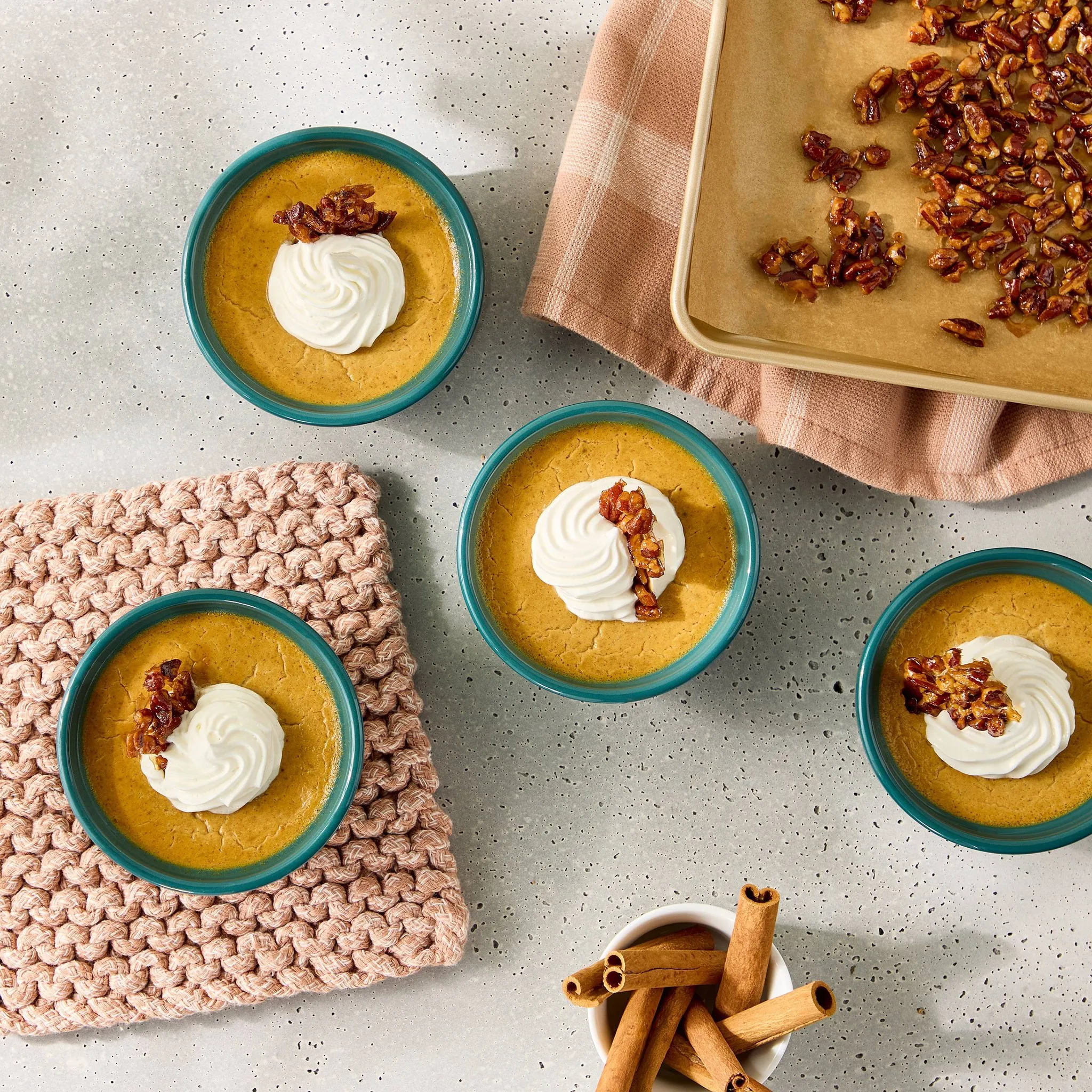 4pc Stoneware Ramekin Set Dark Green - Figmint™ - Image 2