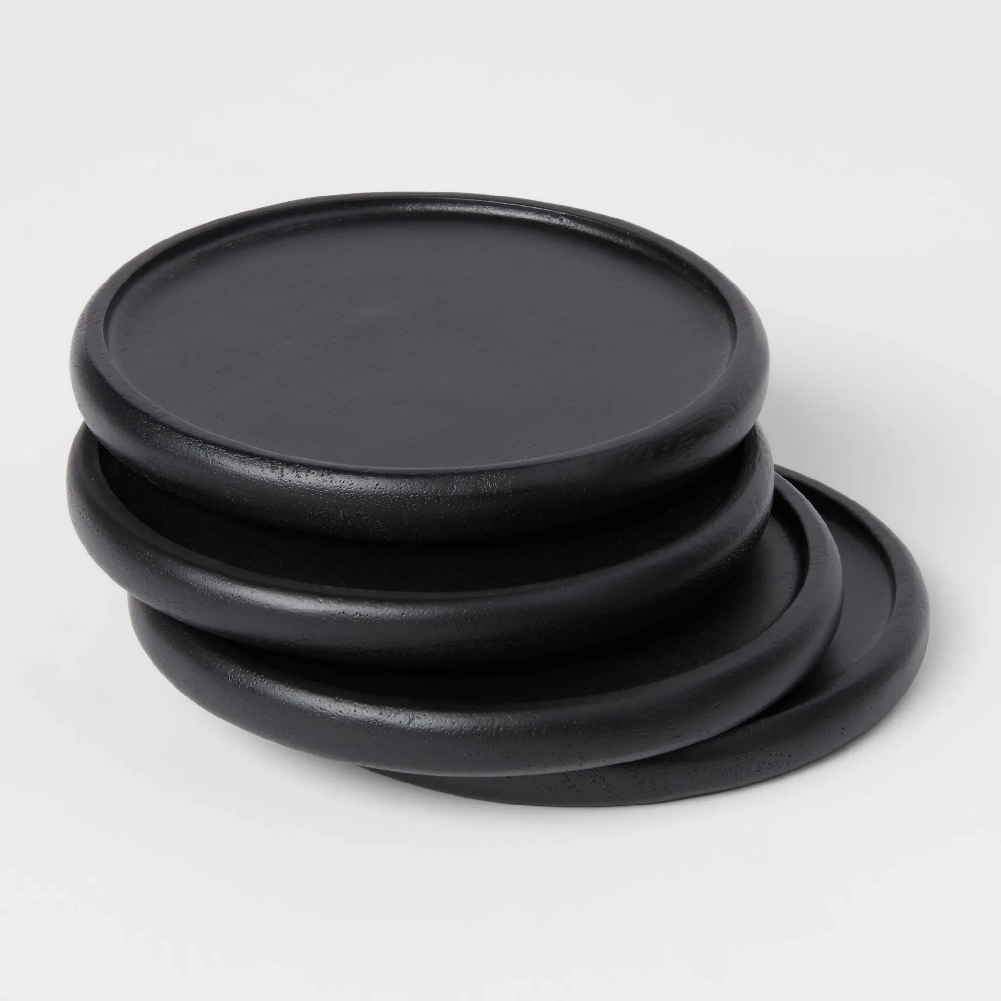 4pk Acacia Modern Coasters Black