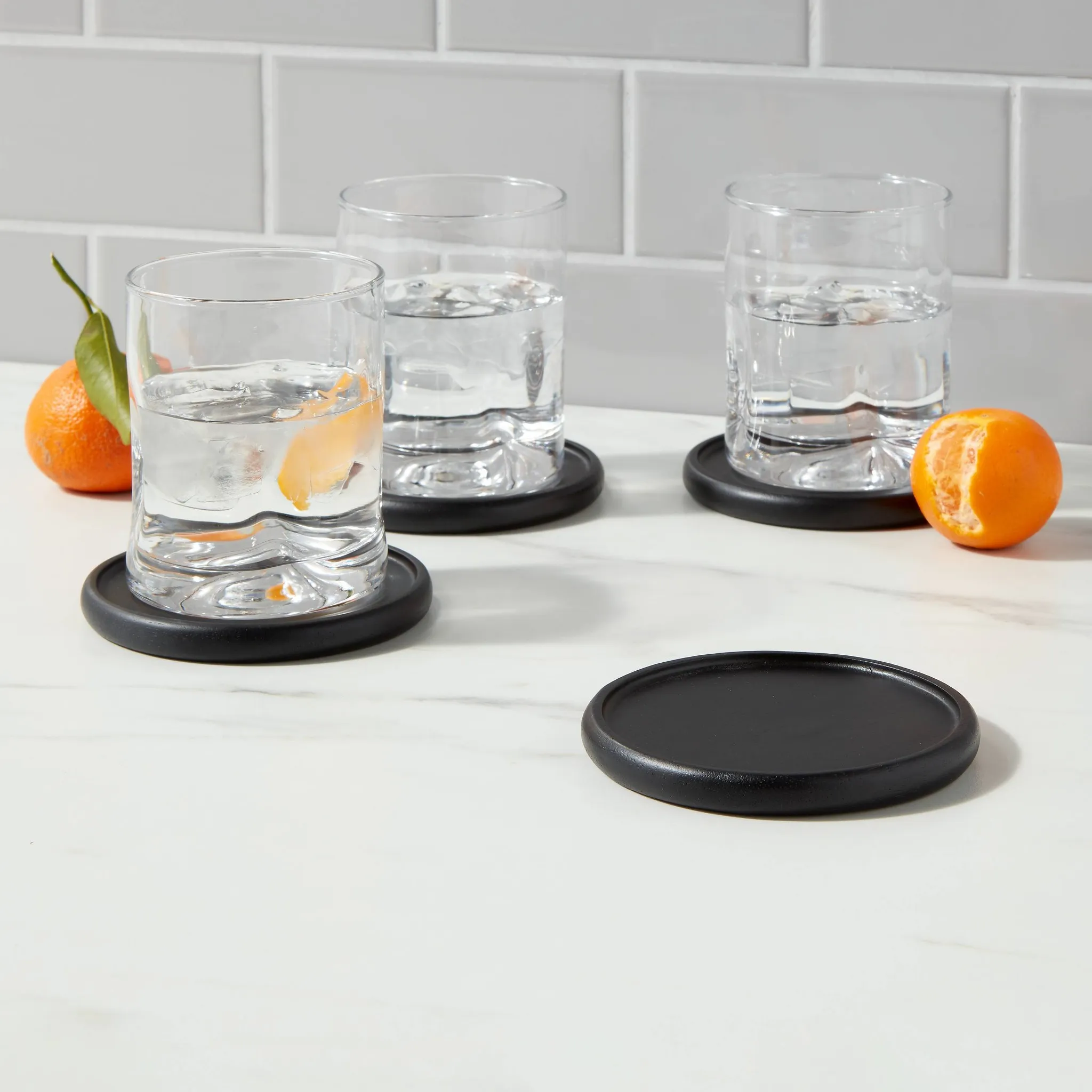 4pk Acacia Modern Coasters Black - Image 2