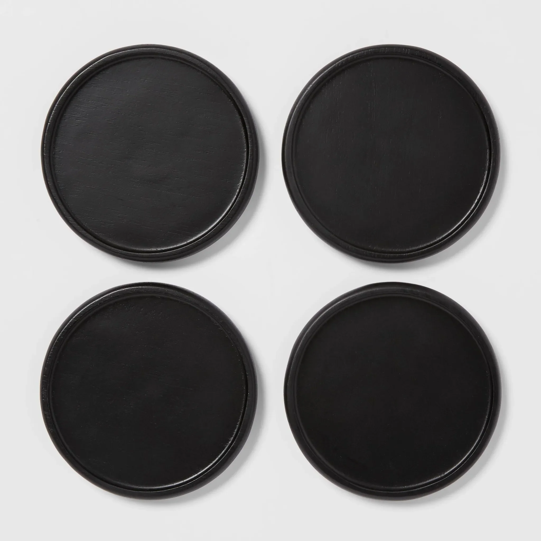 4pk Acacia Modern Coasters Black - Image 3