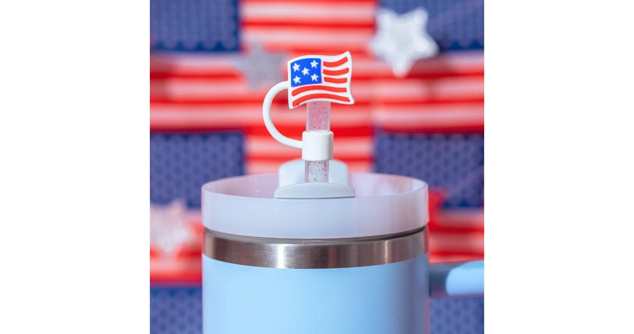 4pk Americana Hot Dog Straw Toppers - Image 2