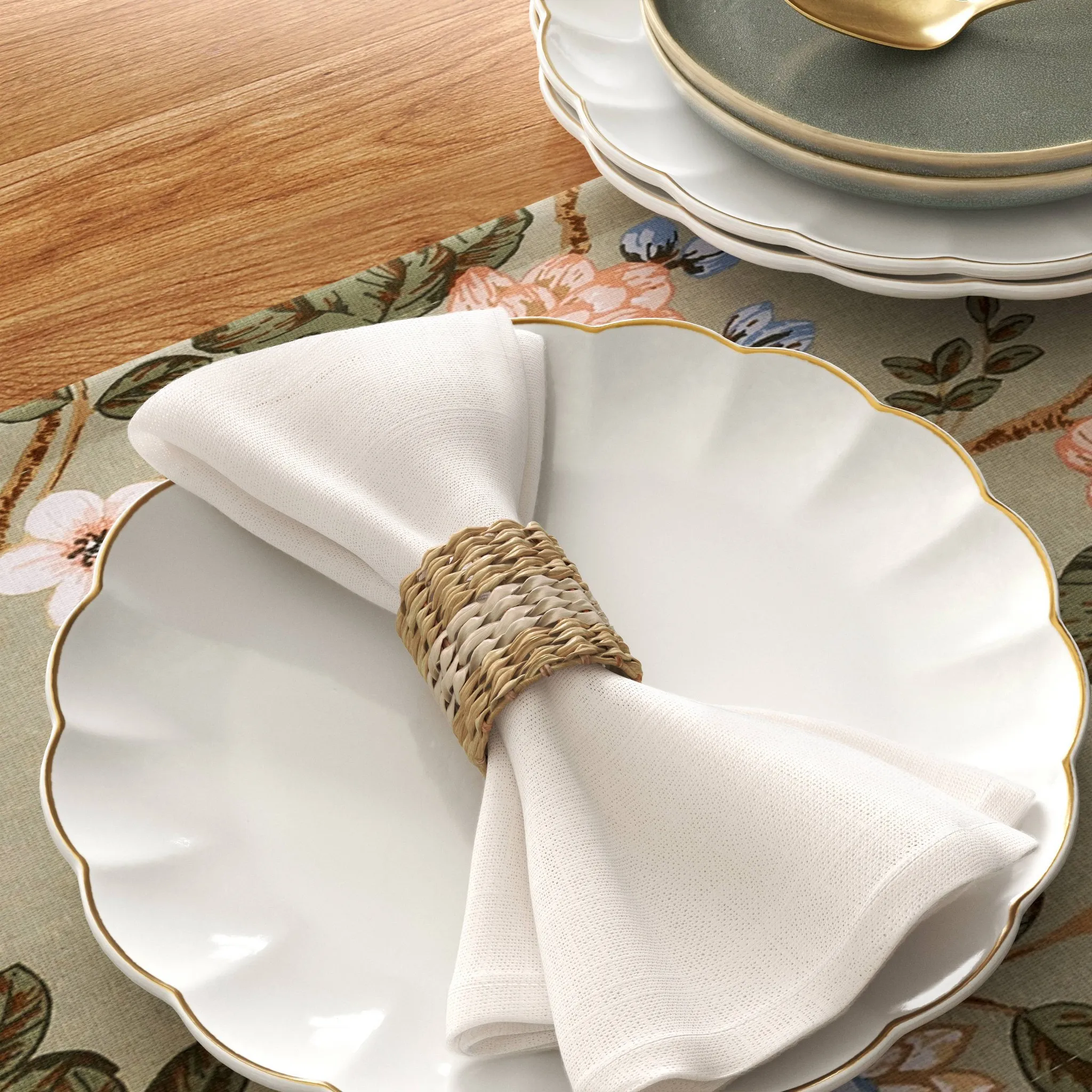 4pk Seagrass woven Napkin Rings - Threshold™ - Image 2