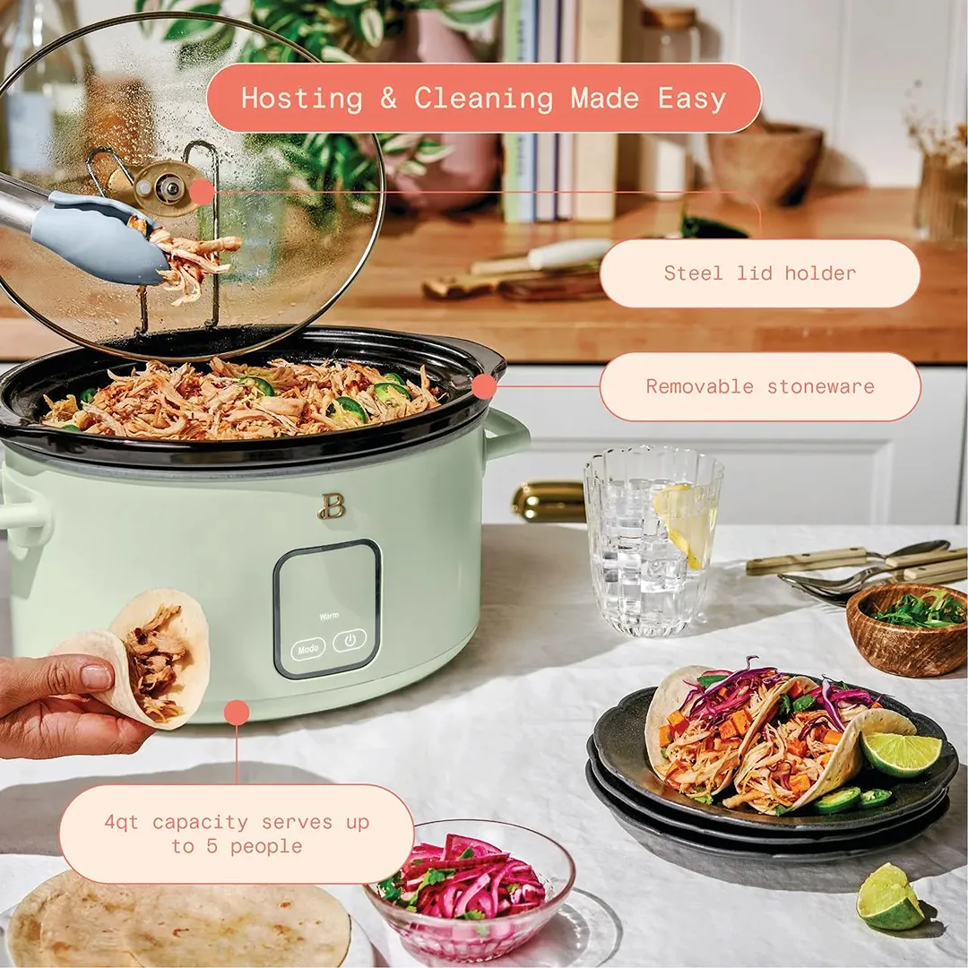 4Qt Slow Cooker with Touch-Activated Display - Green - Image 3