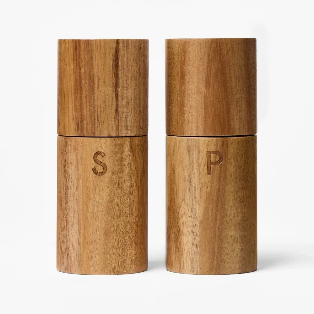 5" Acacia Salt and Pepper Grinder Set Natural Wood - Figmint™ - Image 4