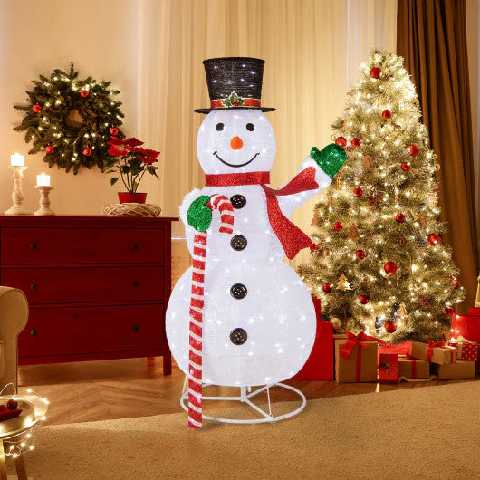 5 Feet Pop-Up Christmas Snowman With 180 LED Lights - Image 3