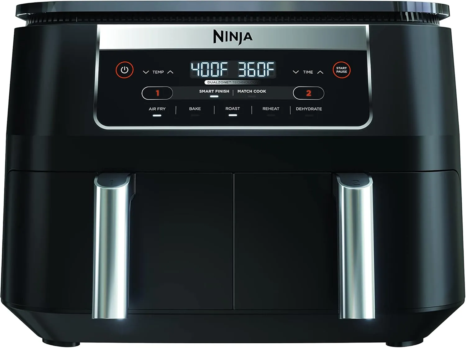 5-in-1 6-qt. 2-Basket Air Fryer with DualZone Technology - Black - Image 4