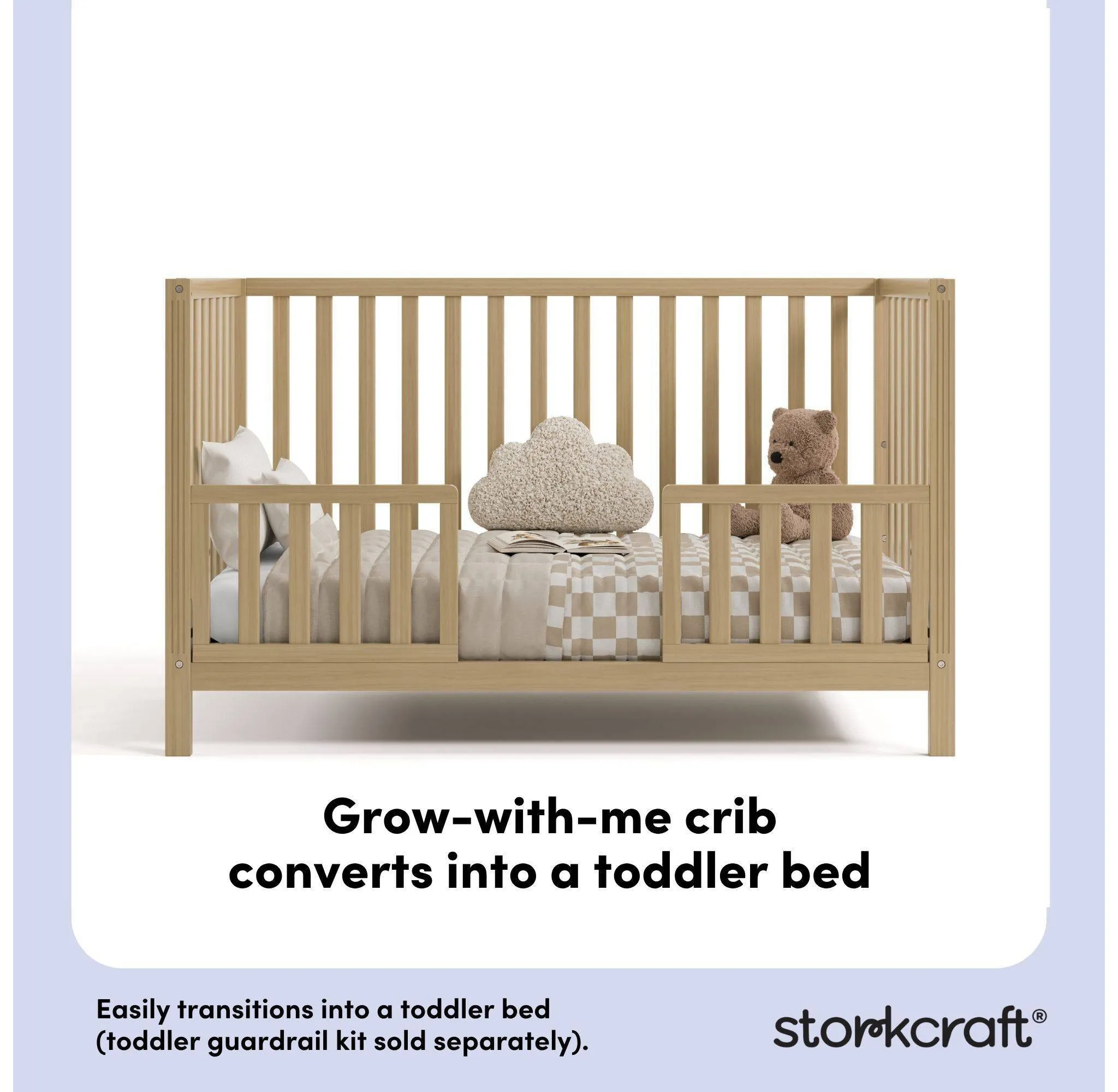 5-in-1 Convertible Crib - Driftwood - Image 3