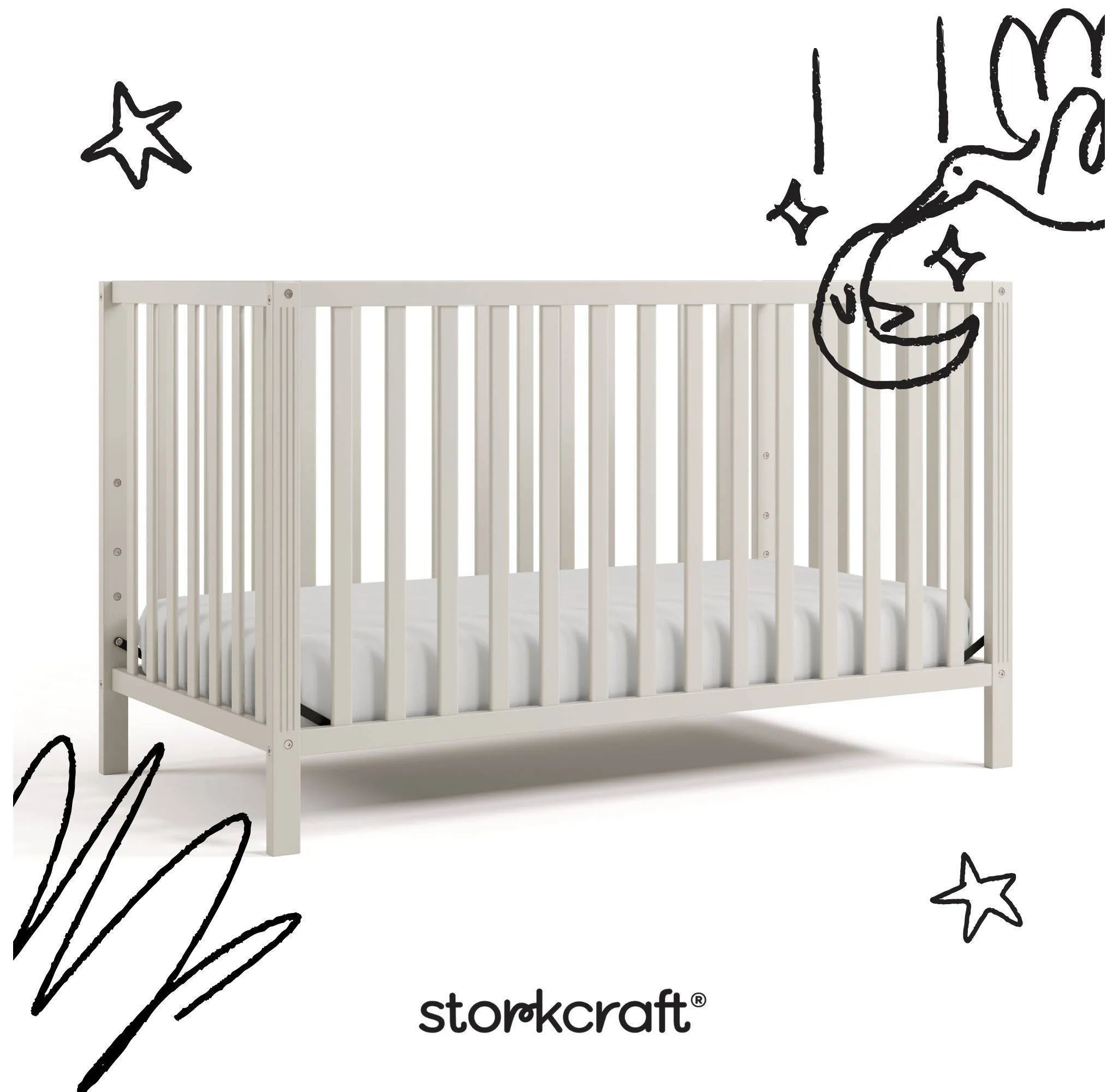 Morningside 5-in-1 Convertible Crib - Frosted Oat - Image 4