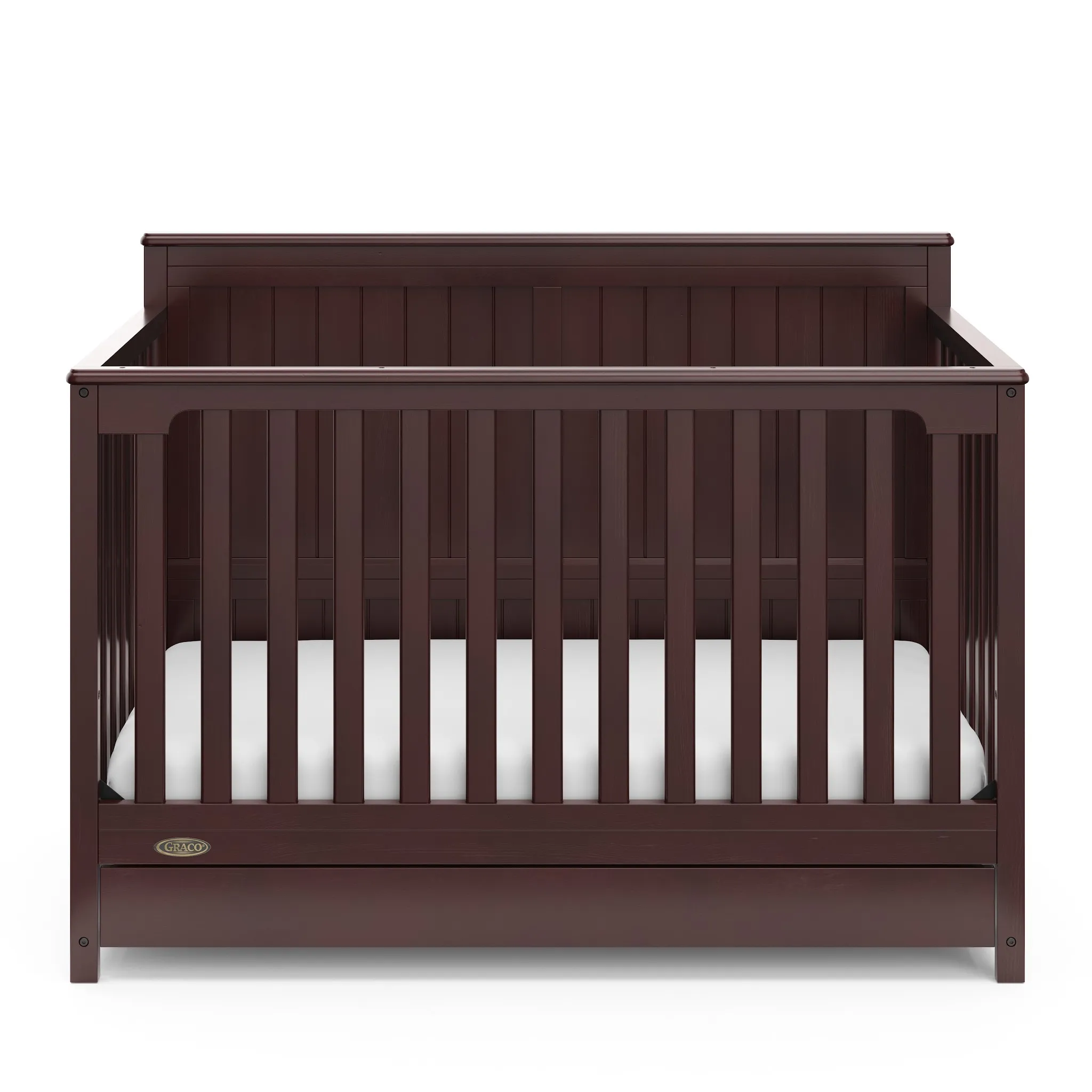 5-in-1 Convertible Crib with Drawer - Brown - Image 2