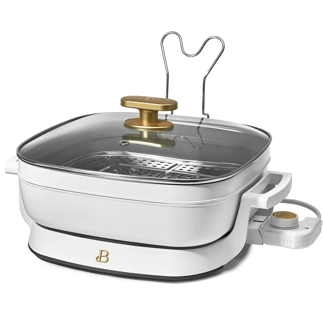 5-in-1 Electric Expandable Skillet - White - Image 3