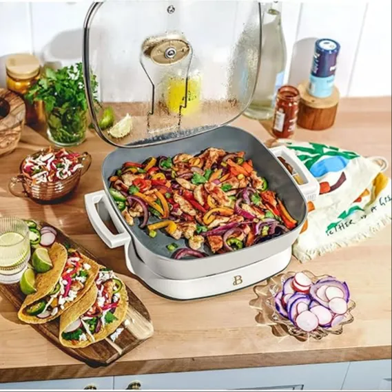 5-in-1 Electric Skillet by Drew Barrymore - Sage - Image 3