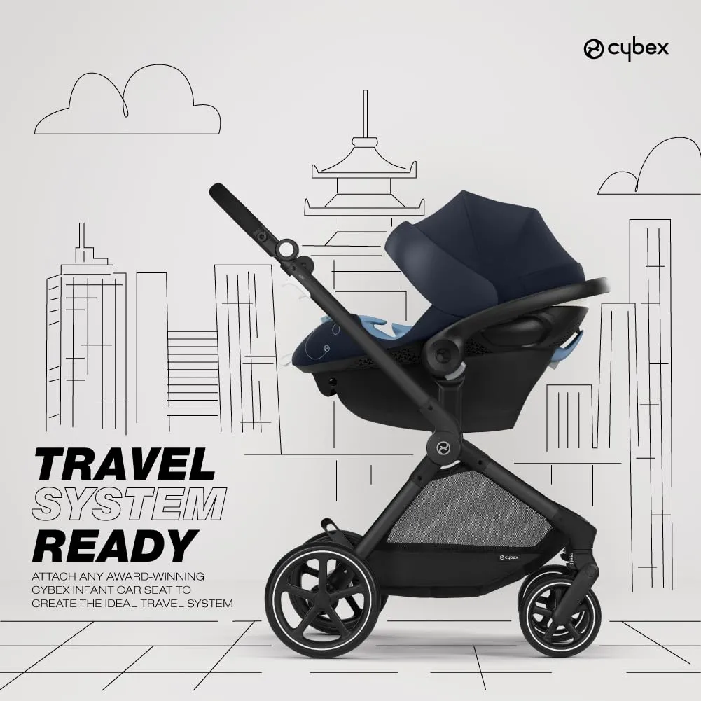 Eos 5-in-1 Travel System Stroller + Lightweight Aton G Infant Car Seat - Ocean Blue - Image 3
