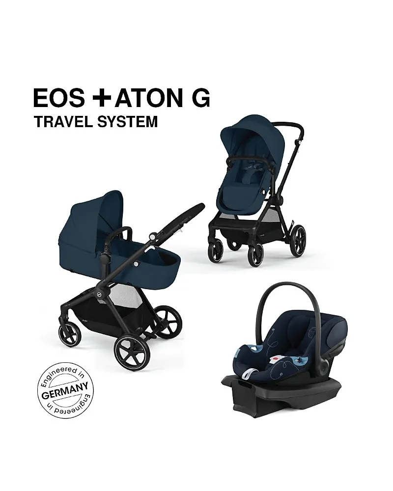 Eos 5-in-1 Travel System Stroller + Lightweight Aton G Infant Car Seat - Ocean Blue - Image 5