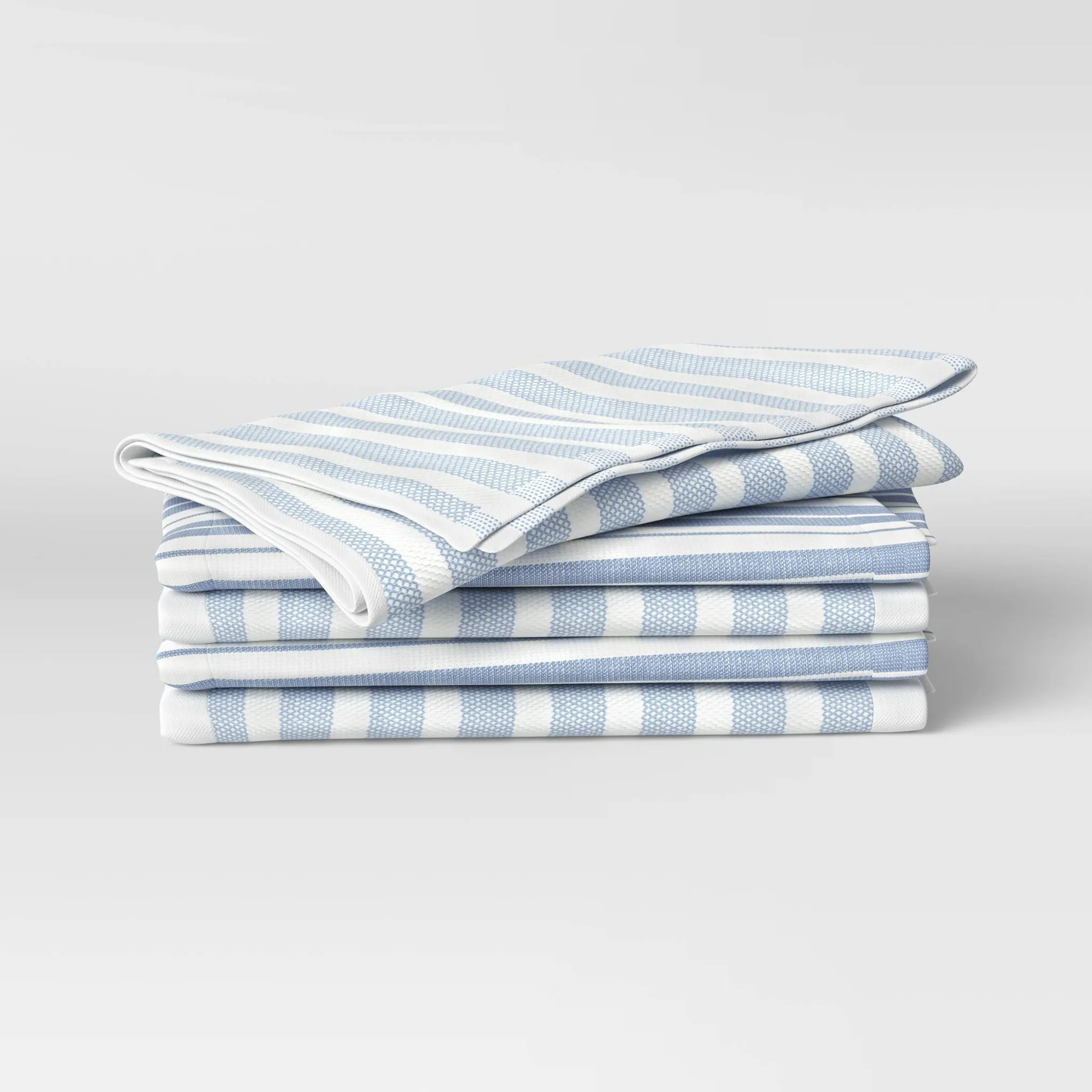 5-Pack Cotton Kitchen Towels - Blue - Image 2