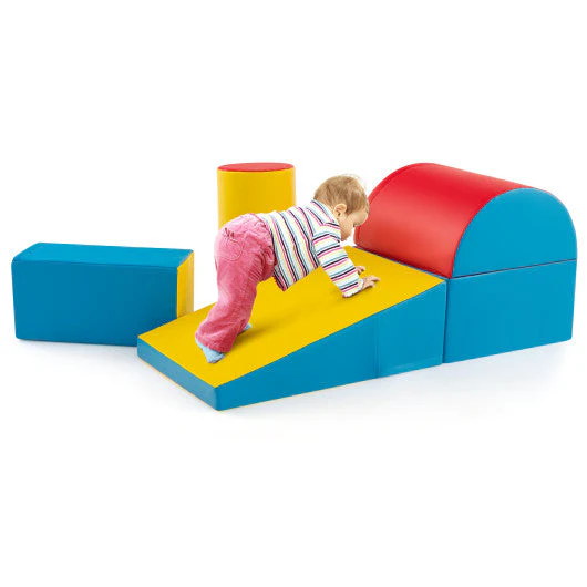 5-Piece Kids Climb and Crawl Activity Playset-Red - Image 4