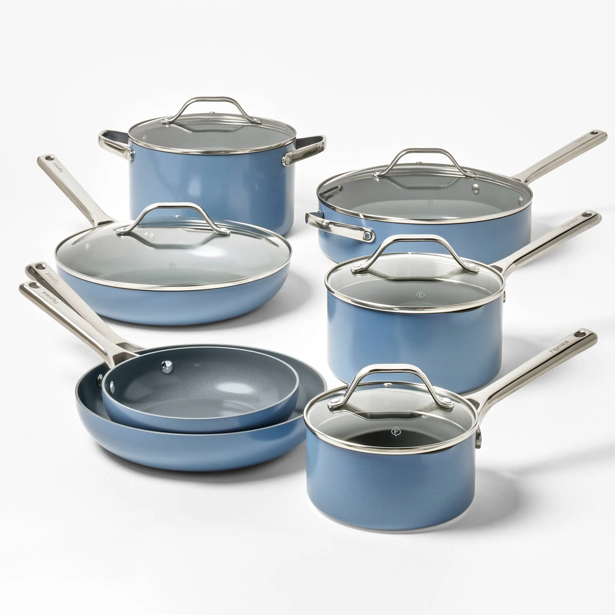 5-Quart Nonstick Ceramic-Coated Aluminum Sauté Pan - Blue - Image 6