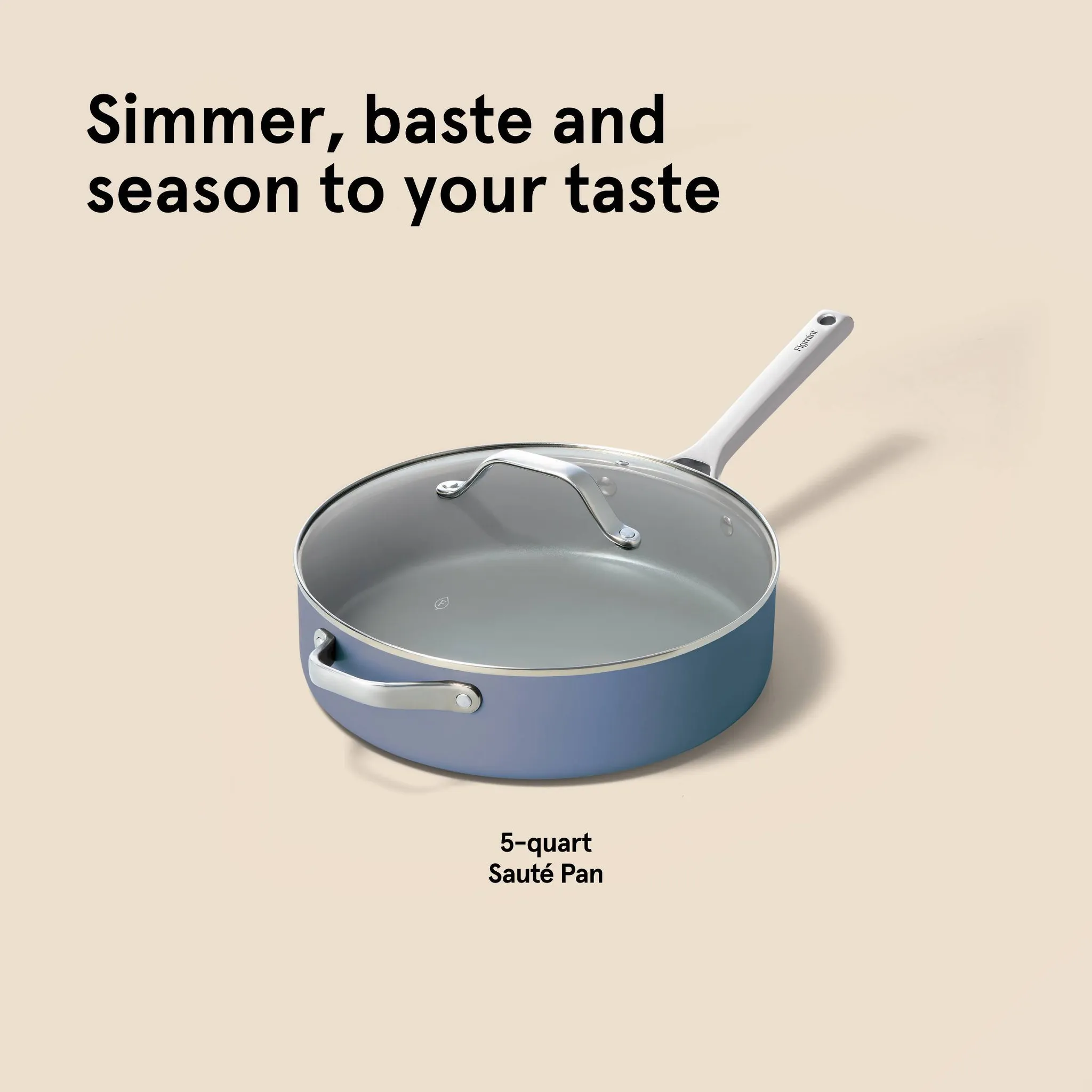 5-Quart Nonstick Ceramic-Coated Aluminum Sauté Pan - Blue - Image 8