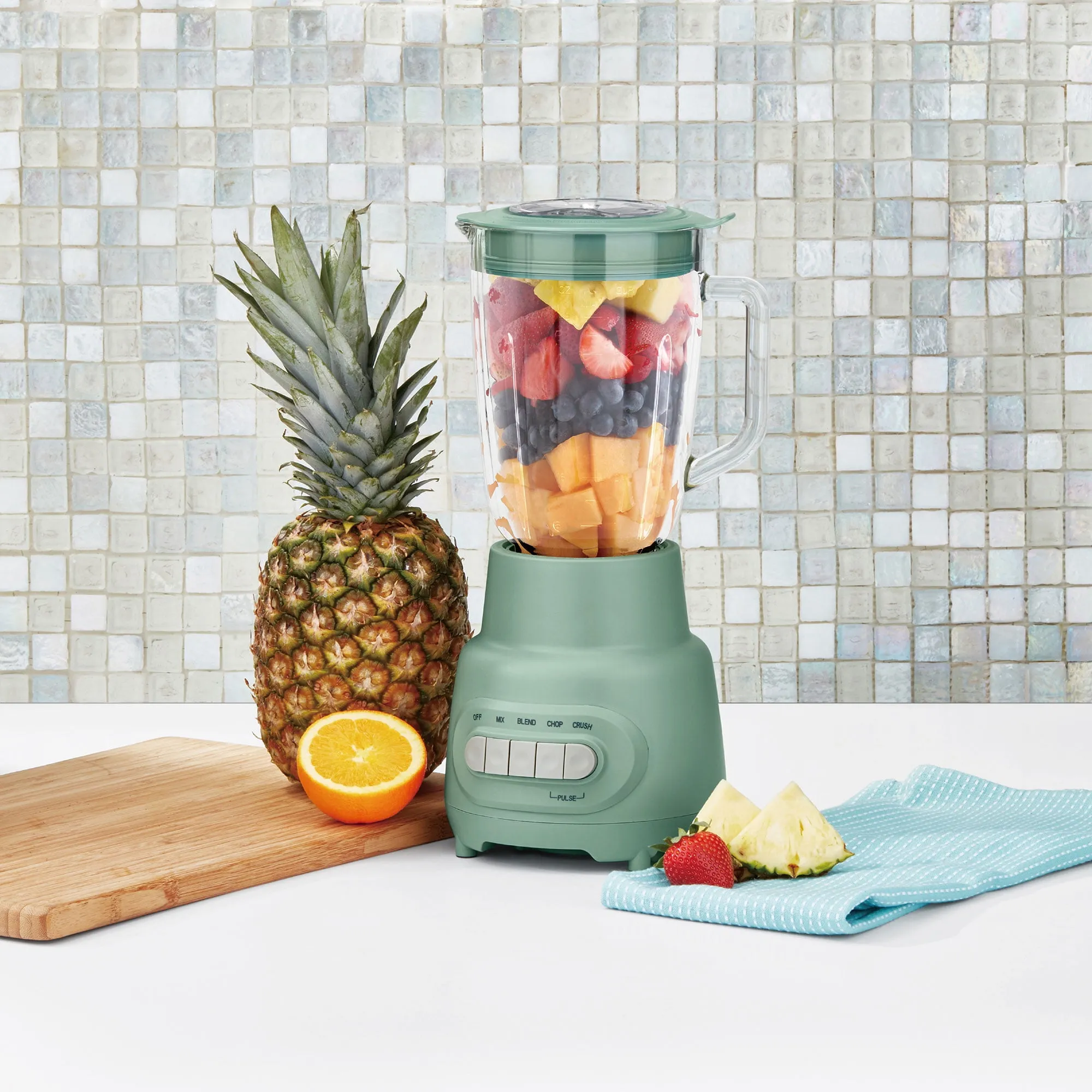 5-Speed Glass Blender with 48 Oz Jar - Green - Image 3