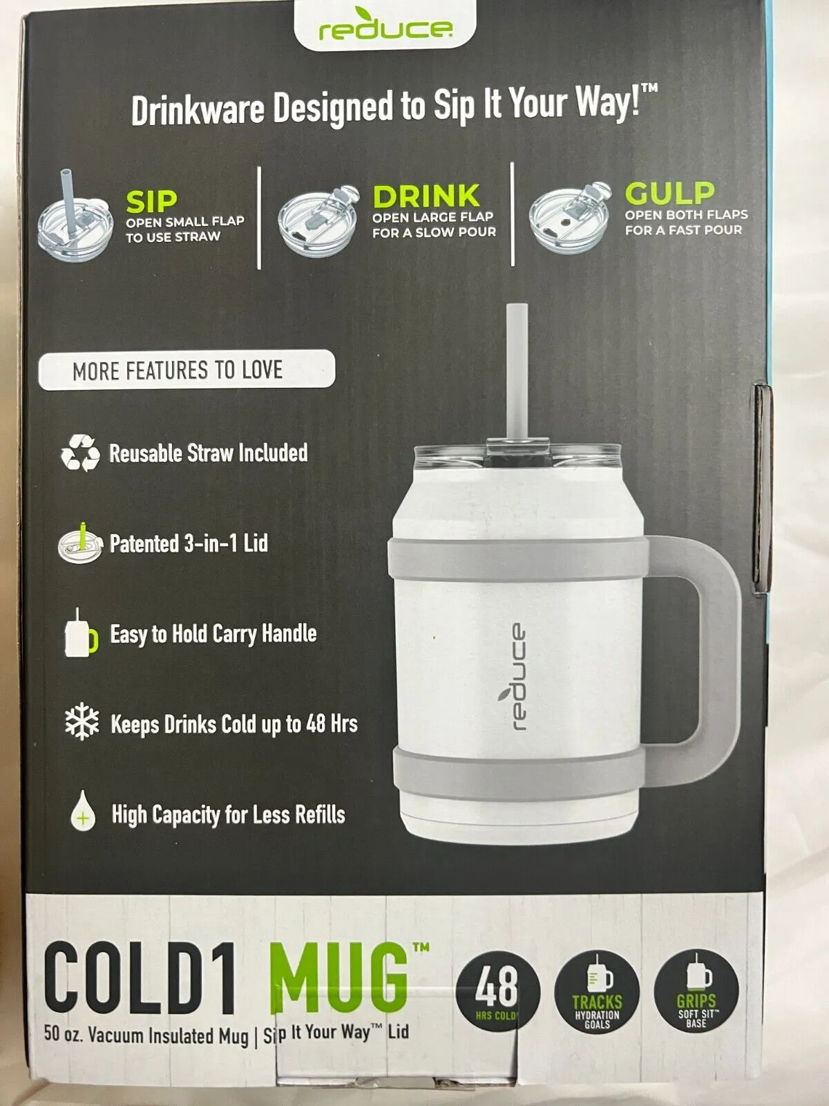 50 oz Stainless Steel Tumbler - White - Image 2