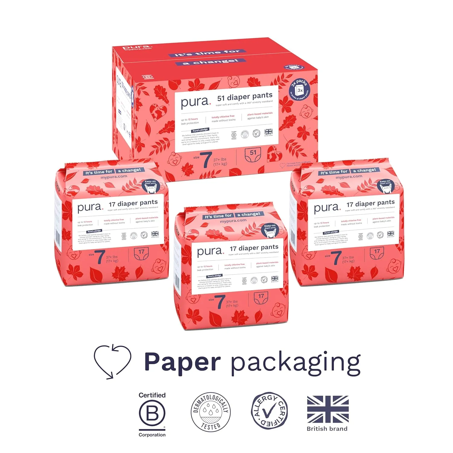 51ct Hypoallergenic Diaper Pants - Size 5 (27-38 lbs) - Image 2