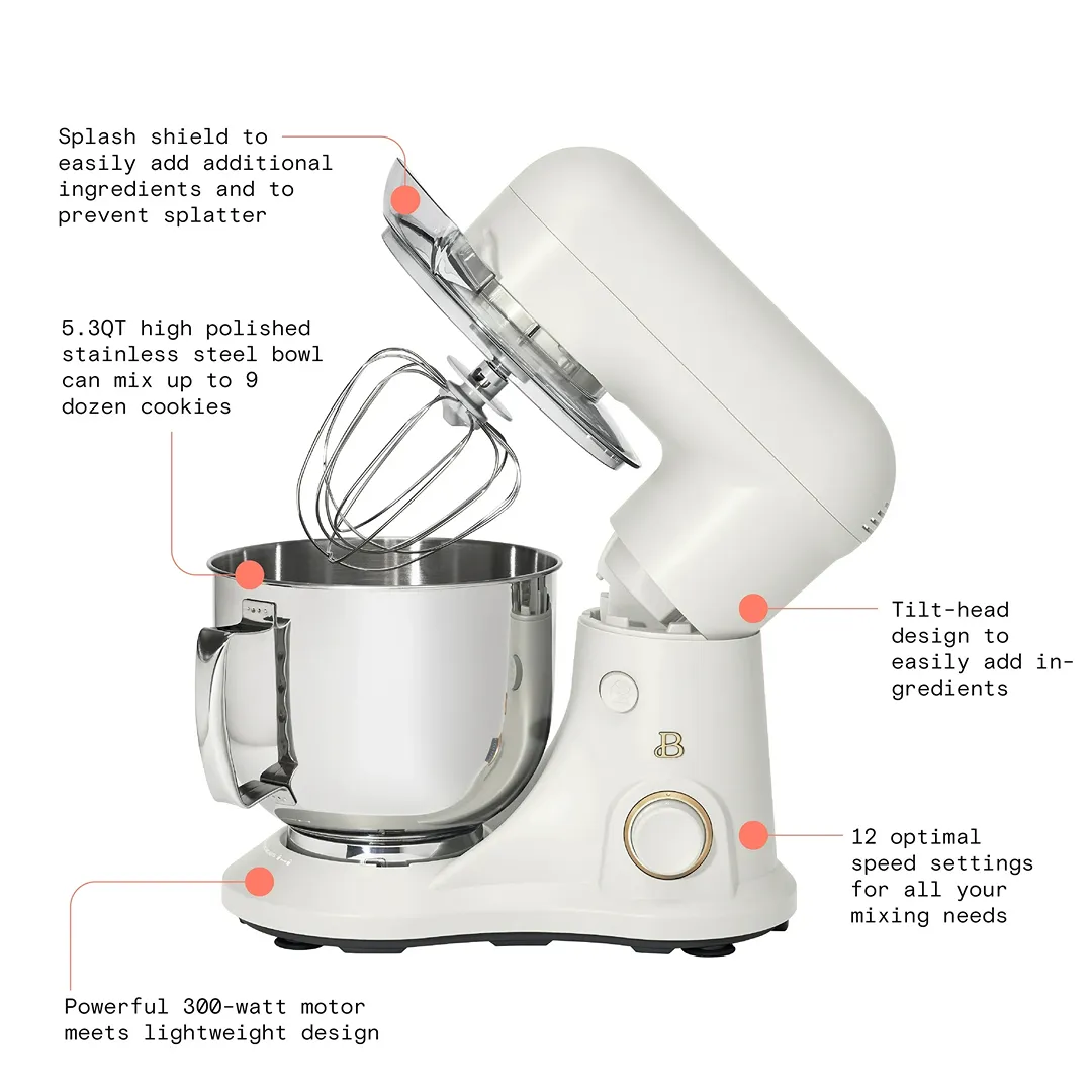 5.3 Qt Stand Mixer, White Icing by Drew Barrymore - Image 2