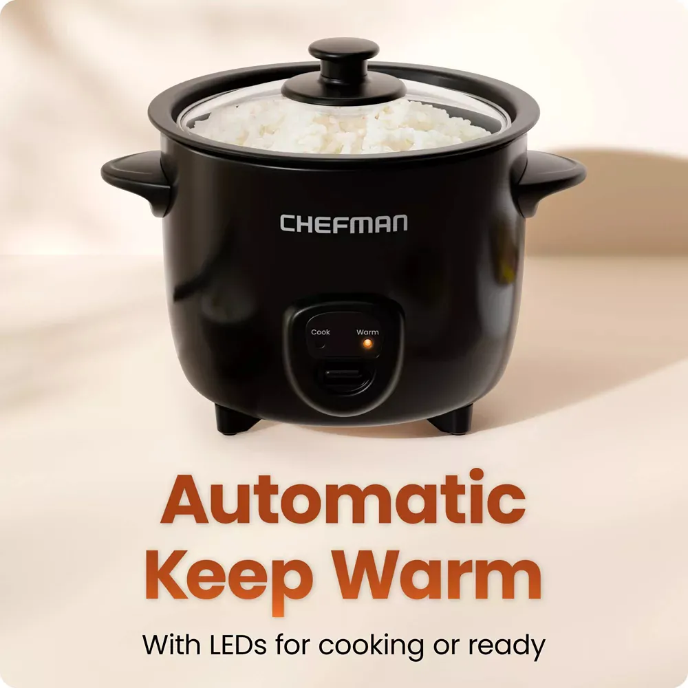 6-Cup Compact Rice Cooker - White - Image 3