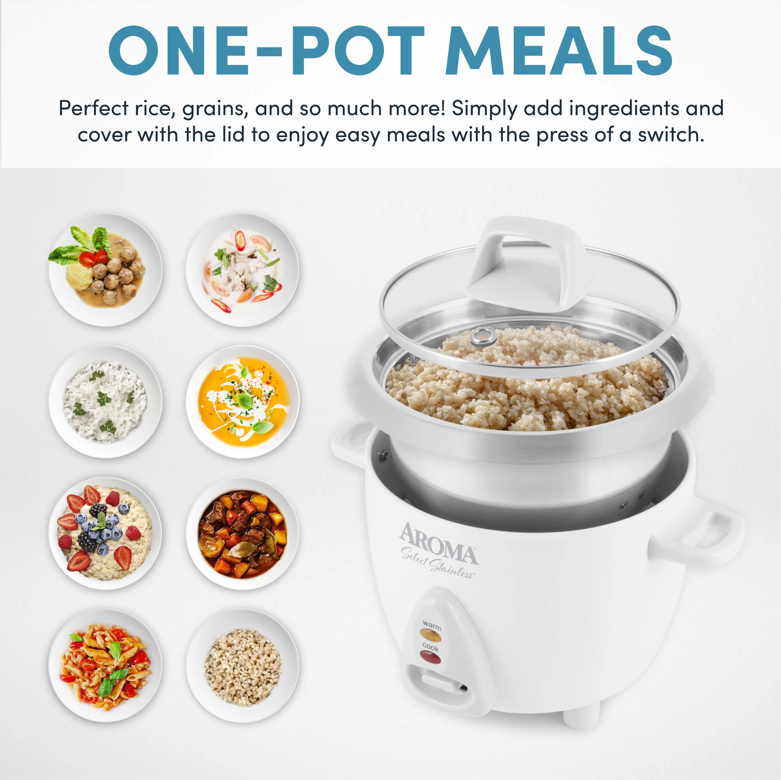 6-Cup Stainless Steel Rice Cooker - Image 2